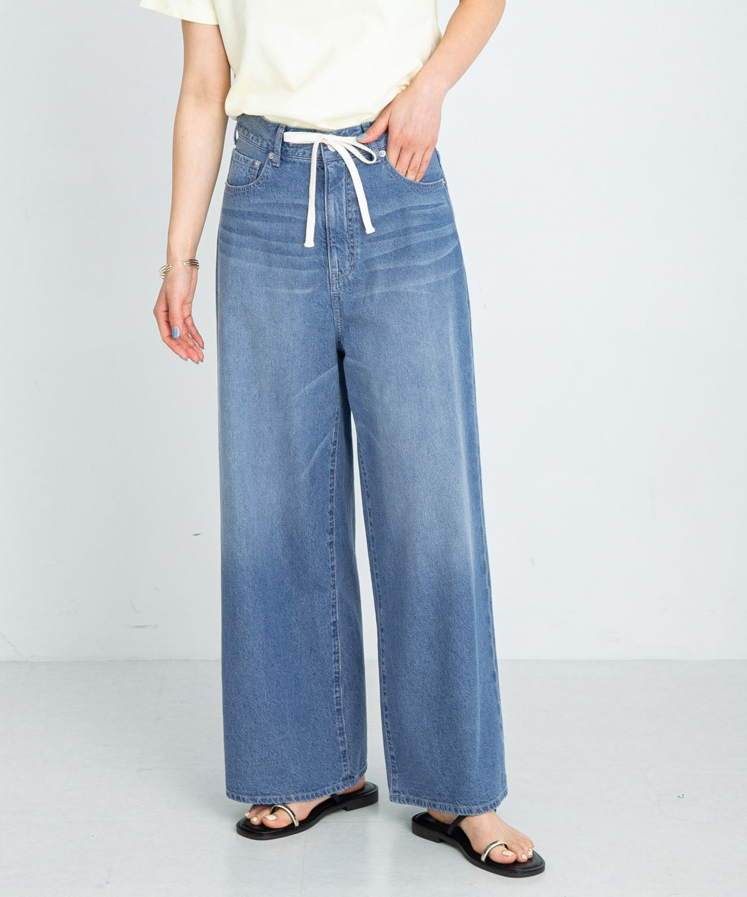 『34サイズ/低身長向けも展開』ライトオンスドロストワイドデニム