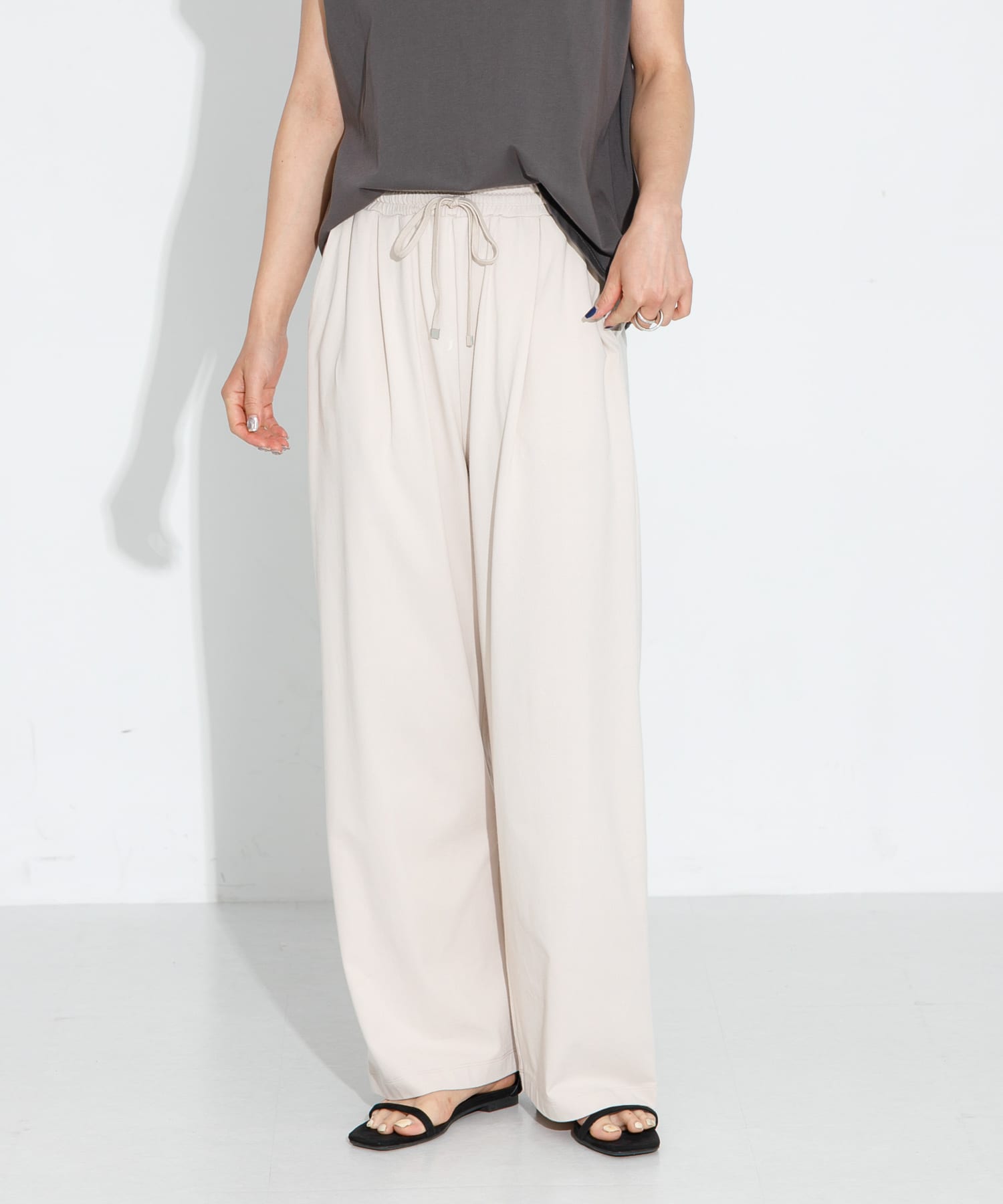 『WEB限定』『UR TECH ひやサラクール』イージーワンタックパンツ