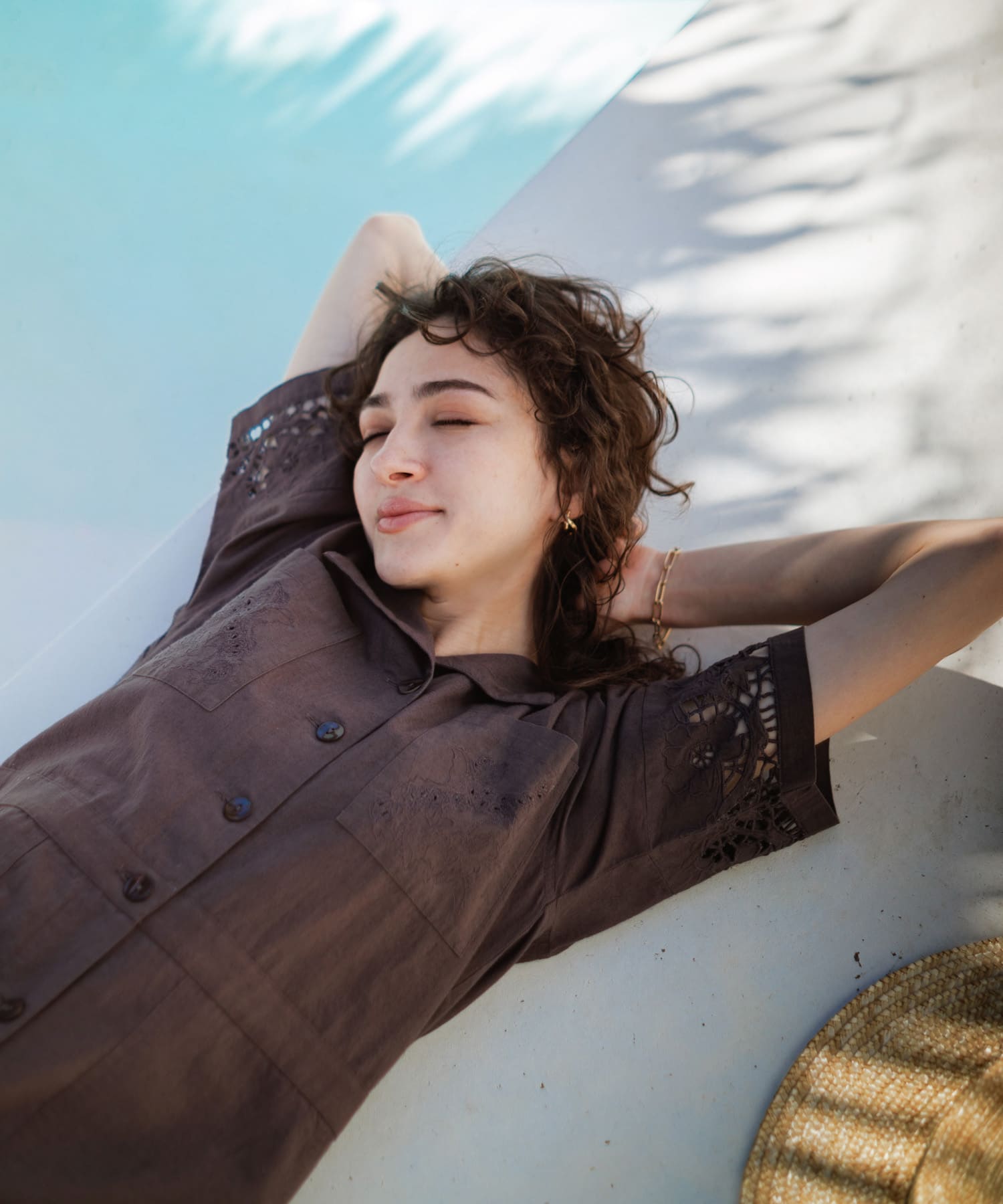 エンブロイダリーコットンオールインワン