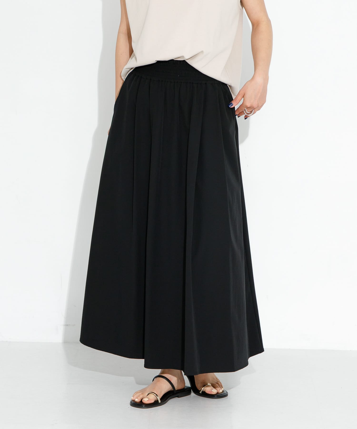 『吸水速乾/接触冷感』Breeze Fit タックフレアスカート