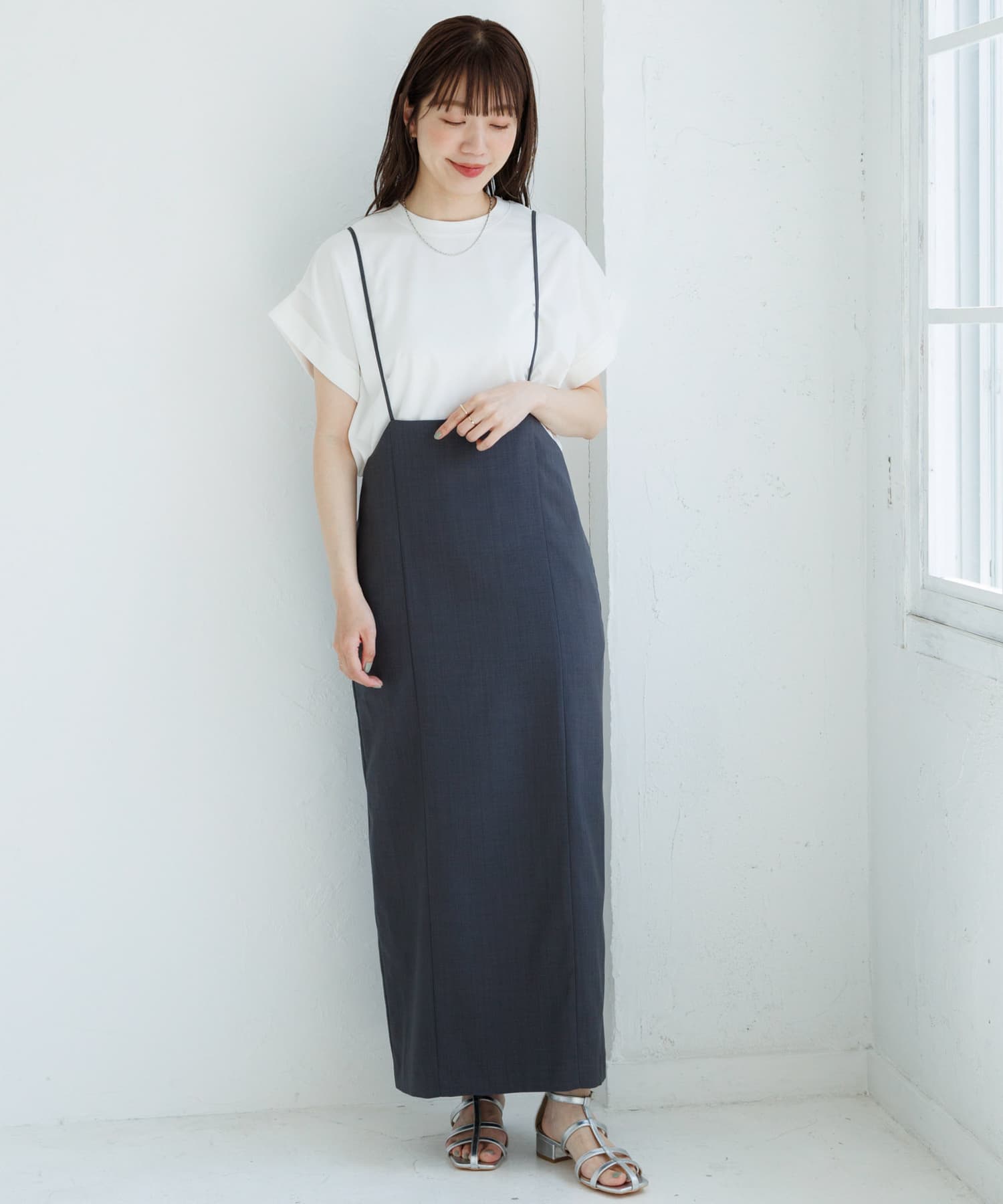 『WEB/一部店舗限定』ナローサスペンダースカート