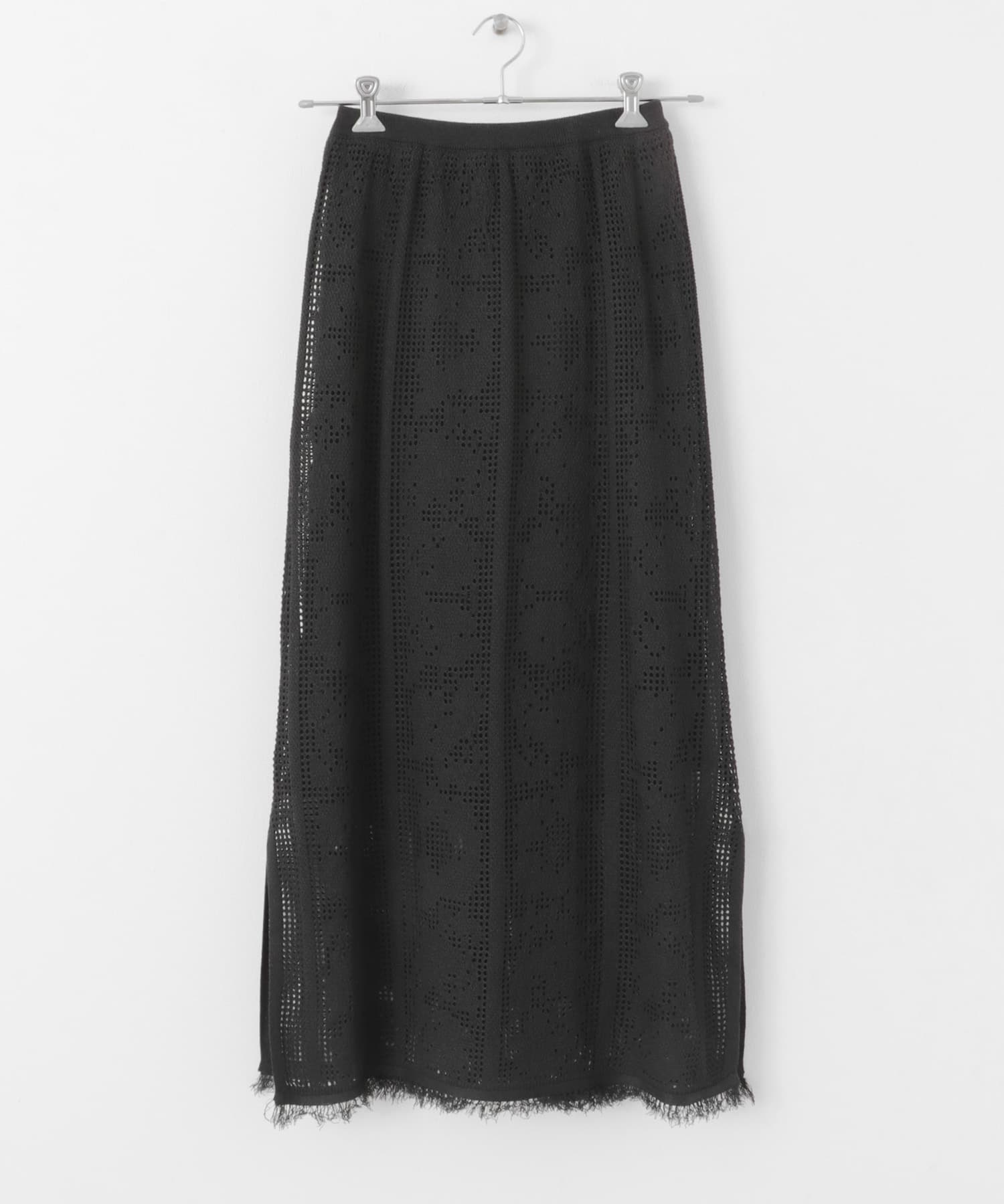 フラワーメッシュスカート チャコール FREE