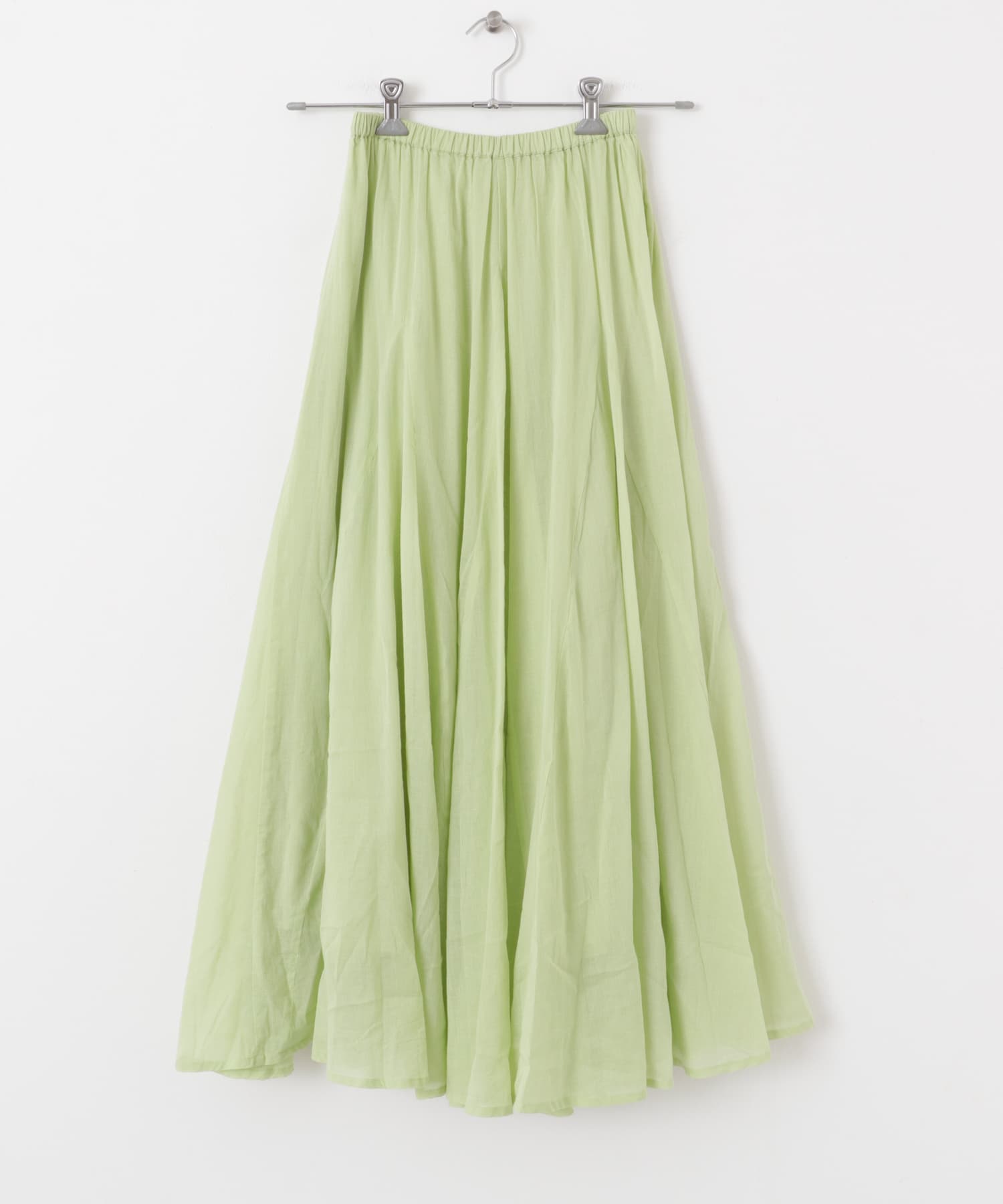 エアリーコットンボイルフレアスカート ライム FREE