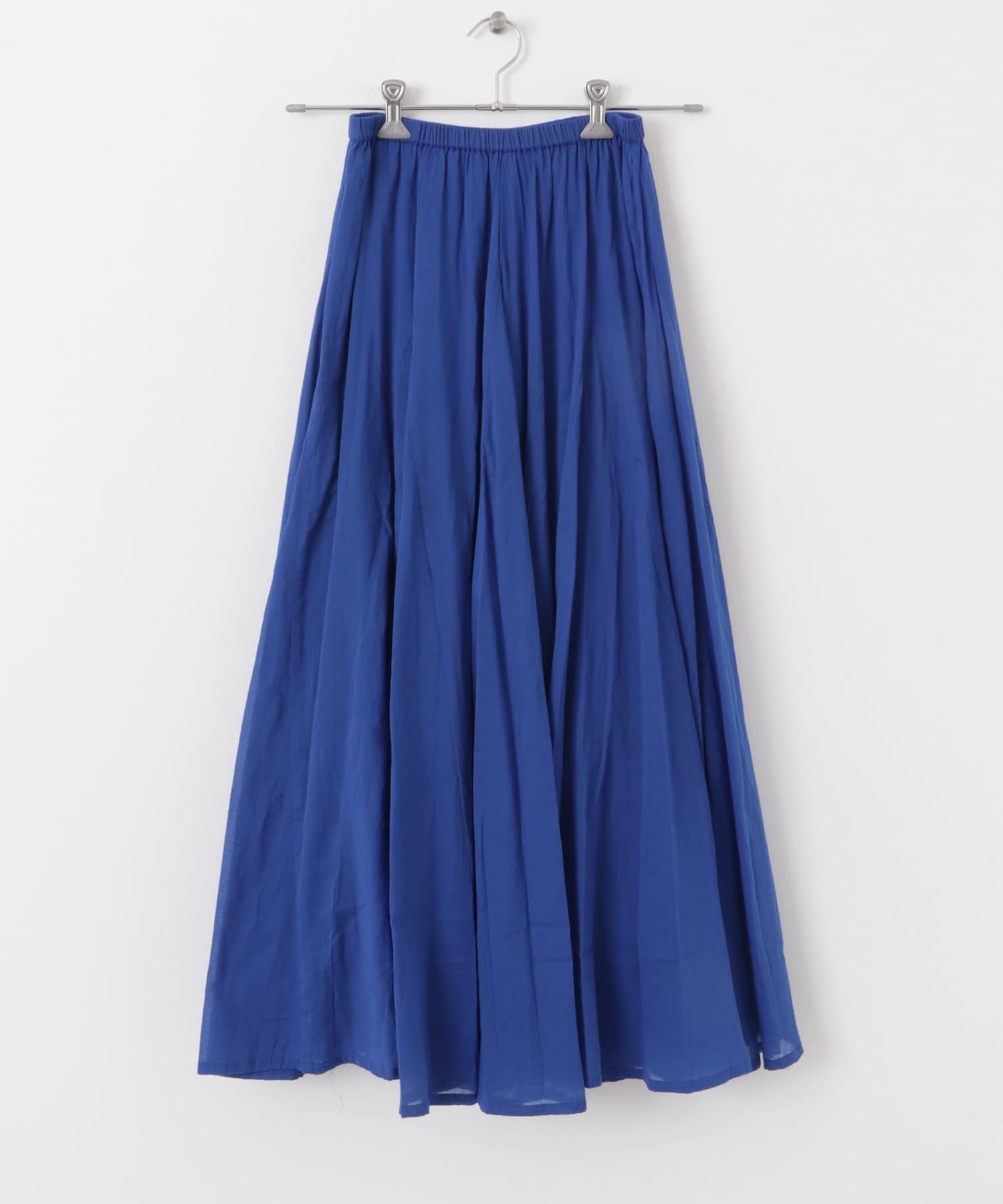 エアリーコットンボイルフレアスカート ブルー FREE