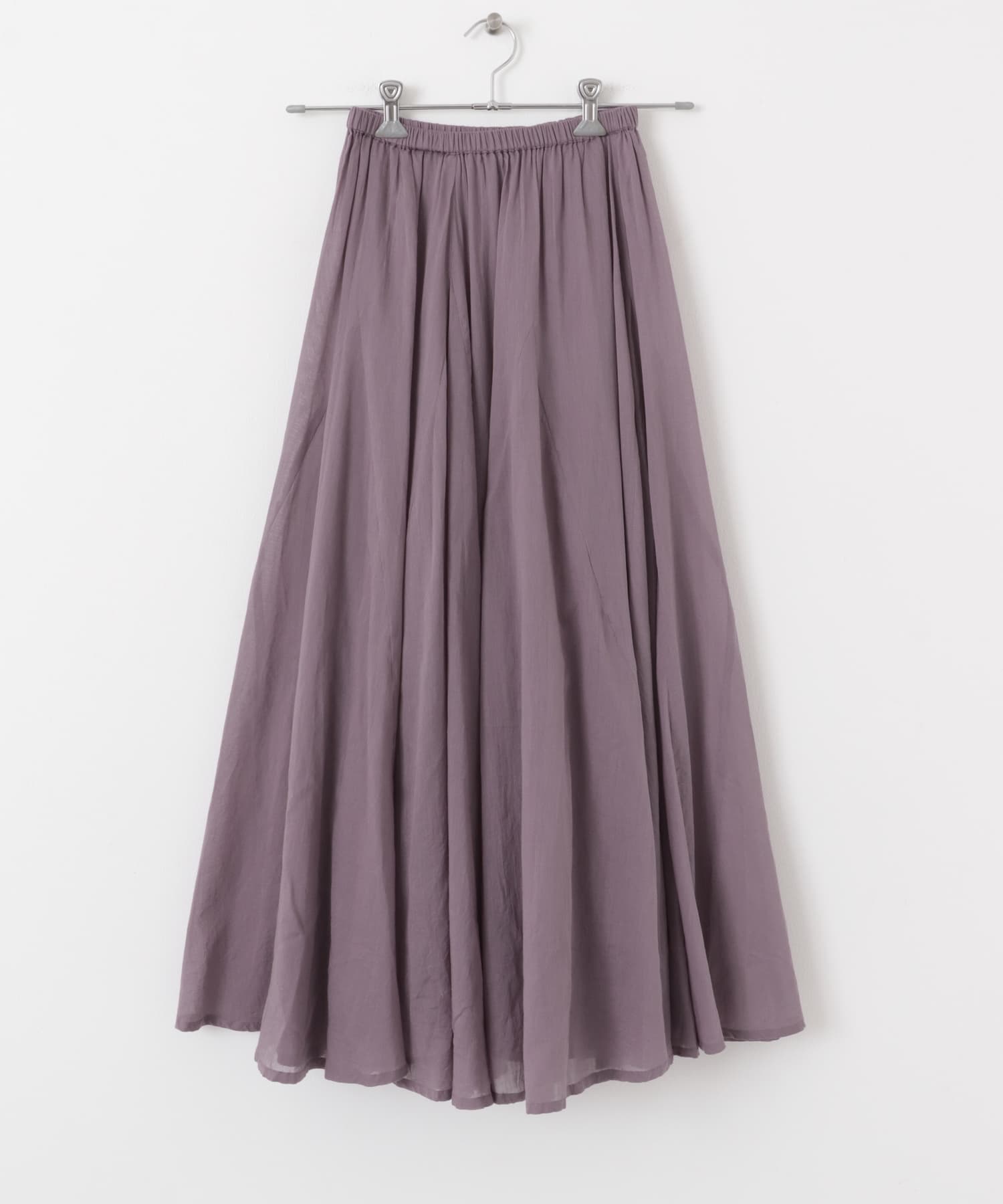 エアリーコットンボイルフレアスカート D.パープル FREE