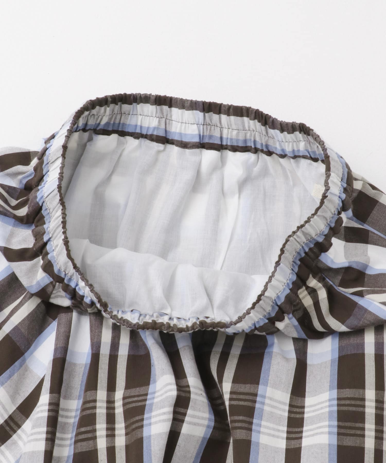 マルチチェックカラースカート ブラウン系 FREE