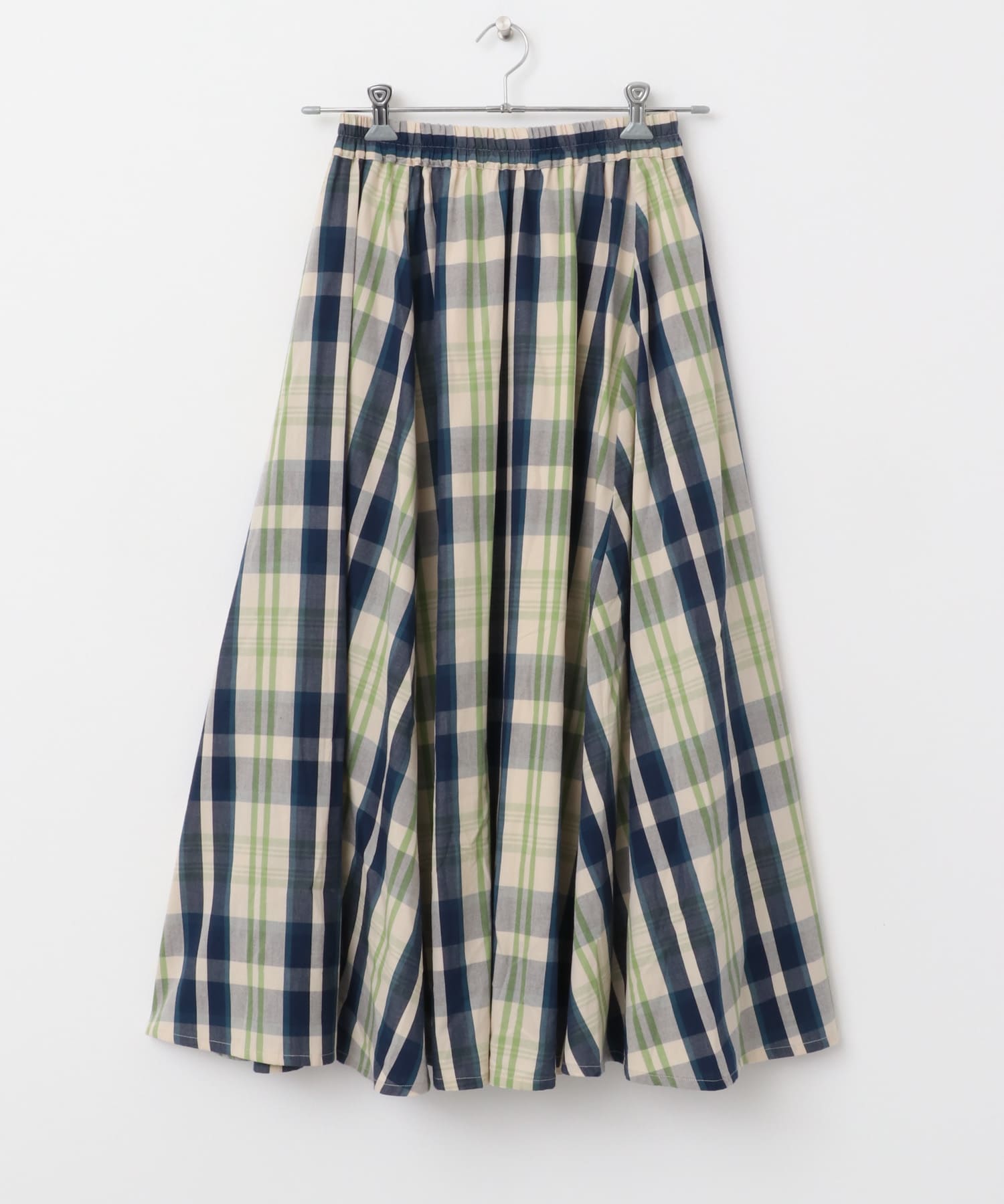 マルチチェックカラースカート ネイビー系 FREE