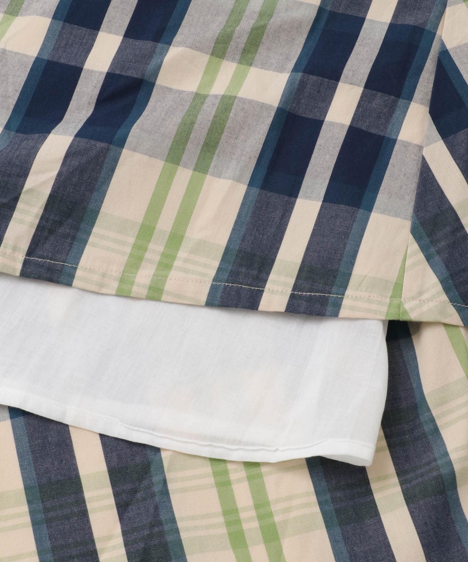 マルチチェックカラースカート ネイビー系 FREE