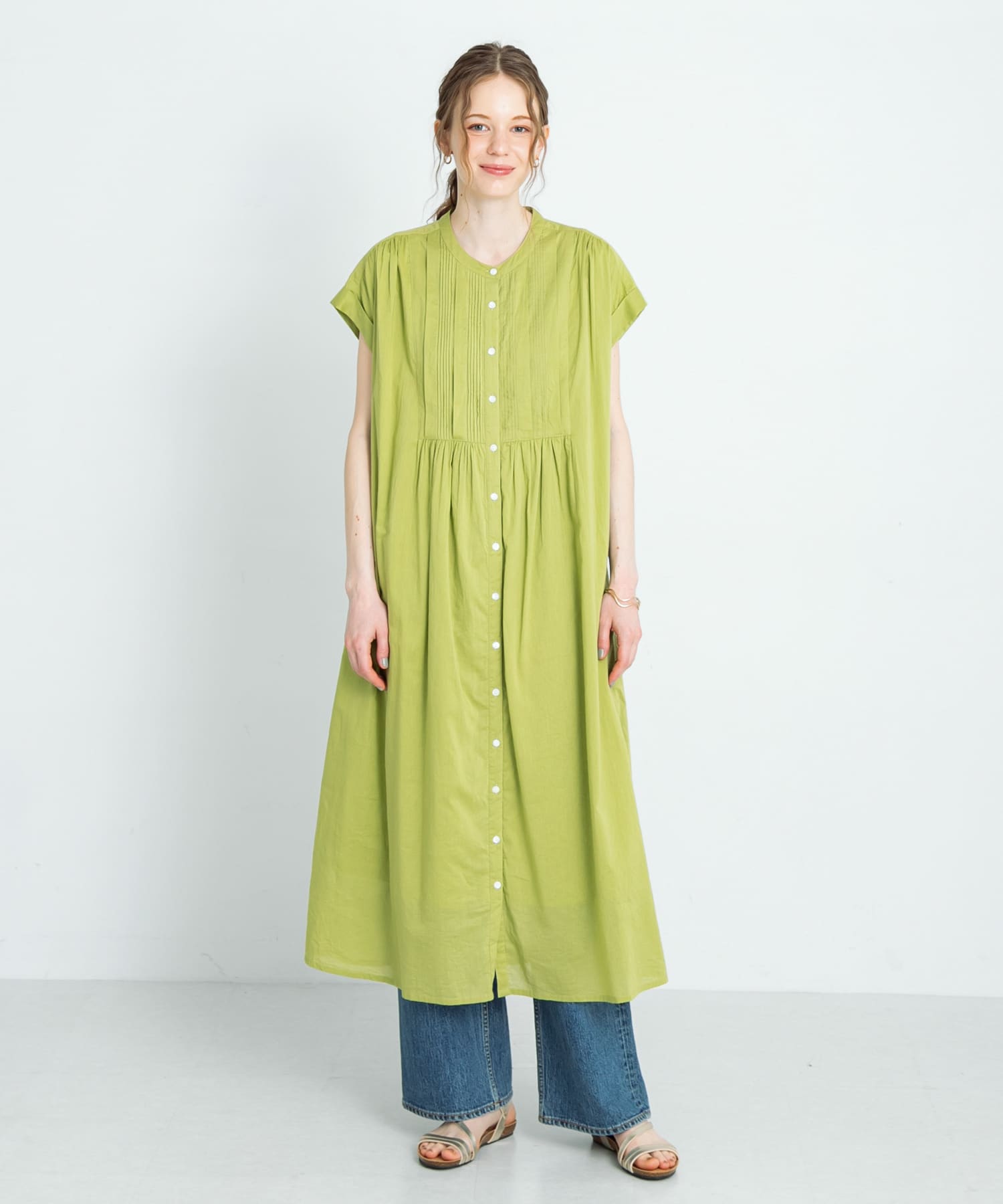 エアリーコットンピンタックワンピース