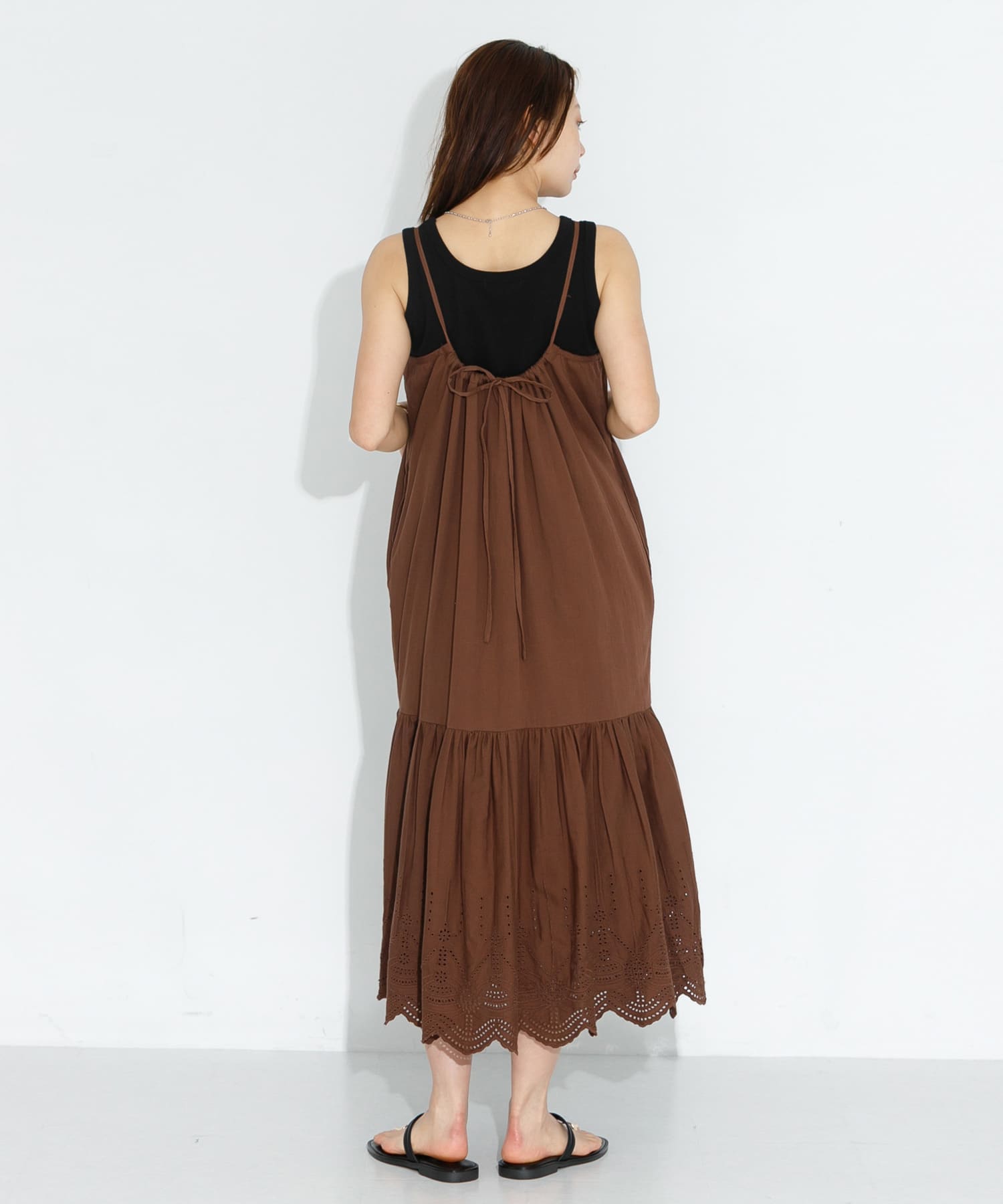 ❤️25新作 新品♡ SelfPortrait ブラウンキャミワンピース♡　D19 シフリーコットンキャミワンピース(FREE ブラウン): ワンピース｜URBAN