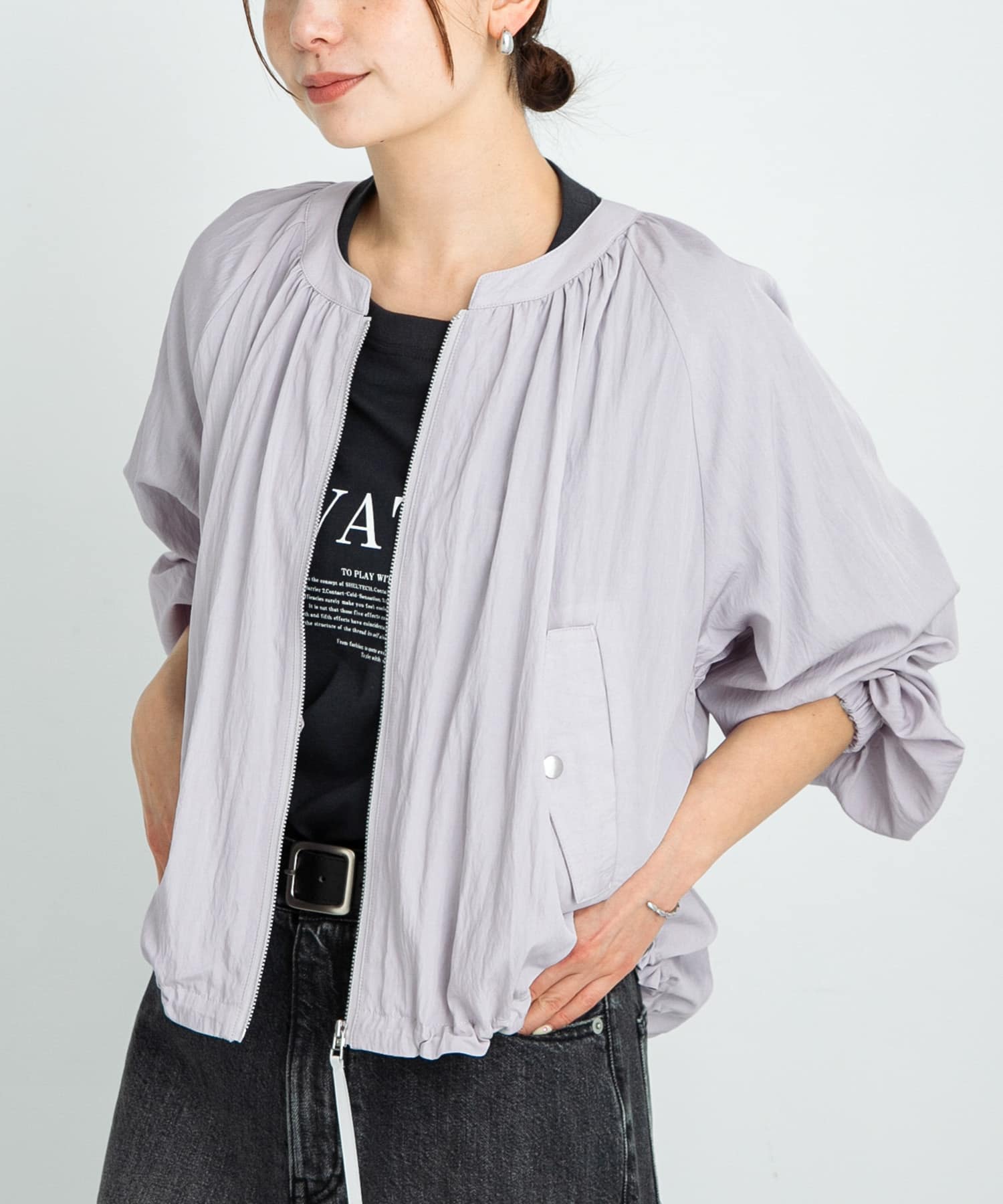 ライトシアーノーカラーブルゾン(FREE オフ): アウター｜URBAN