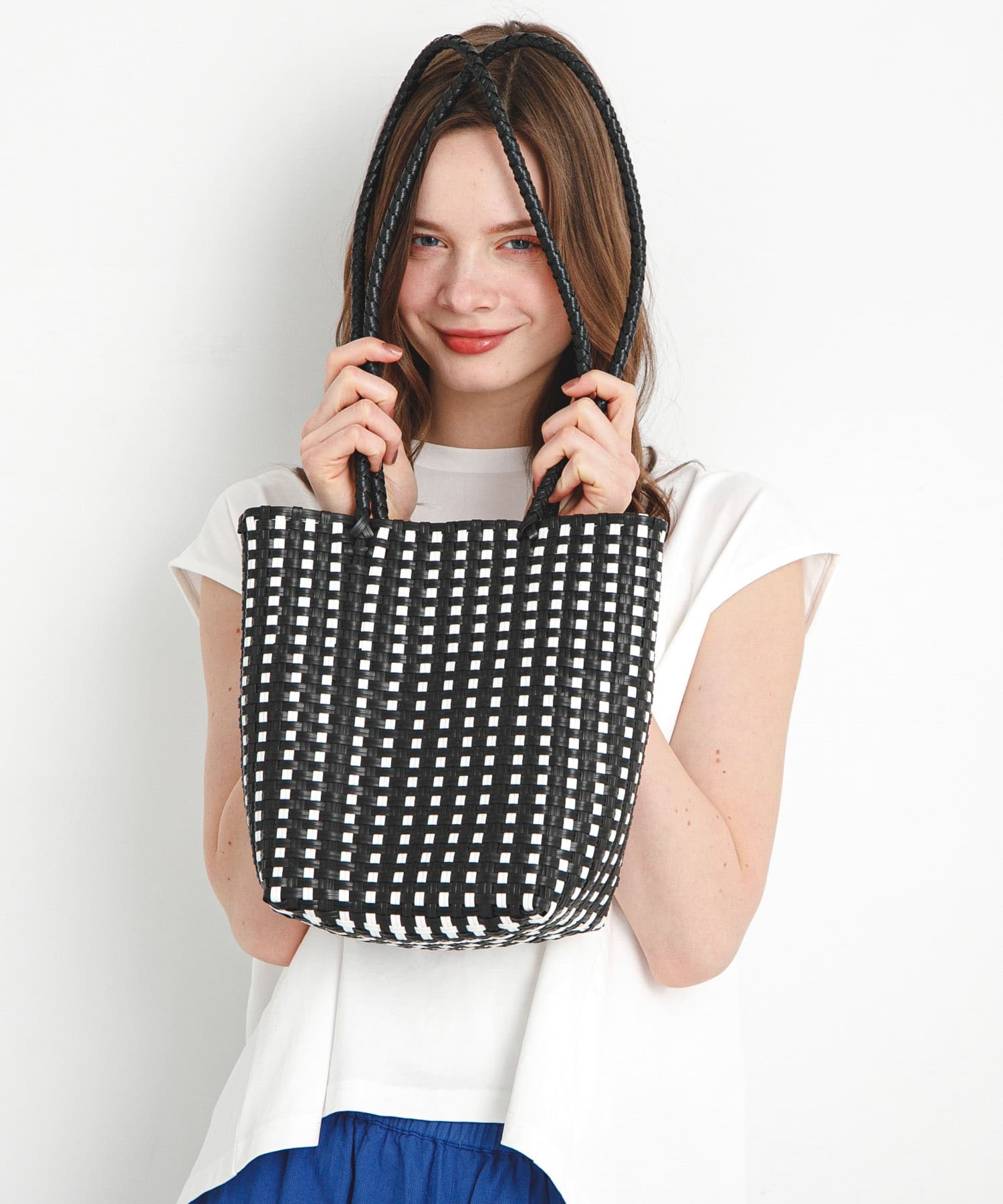 メルカドトートバッグ ブラック×オフ one