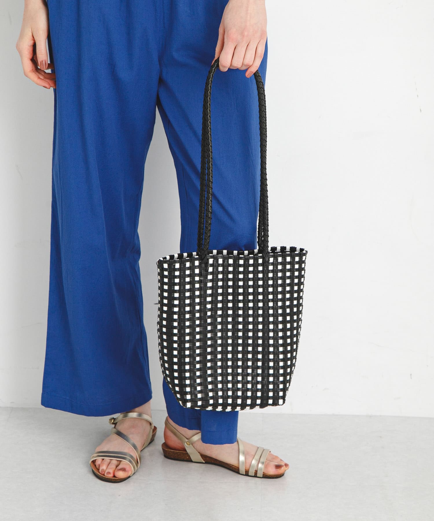 メルカドトートバッグ ブラック×オフ one