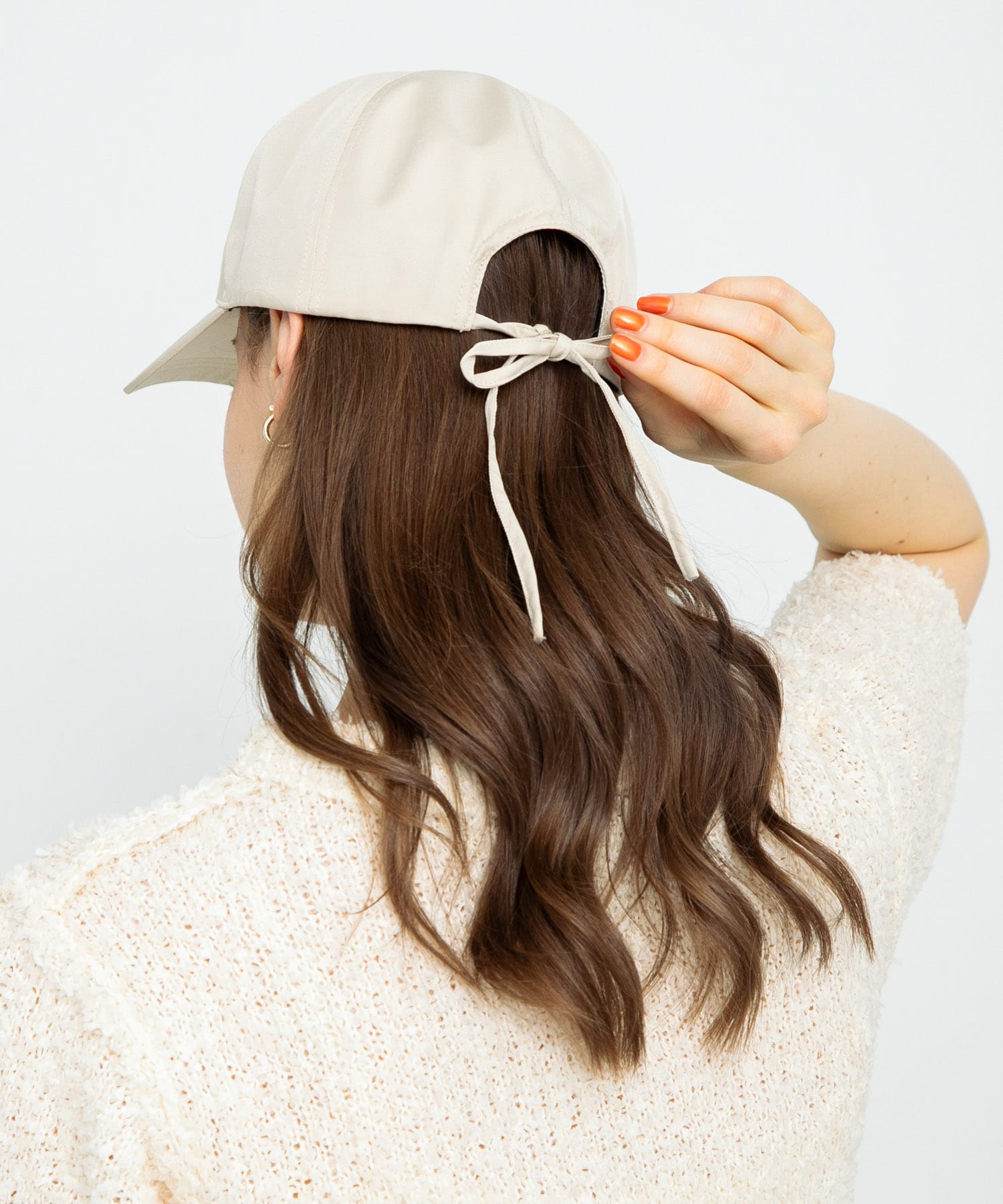 UVCUTバックリボンキャップ ライトベージュ one