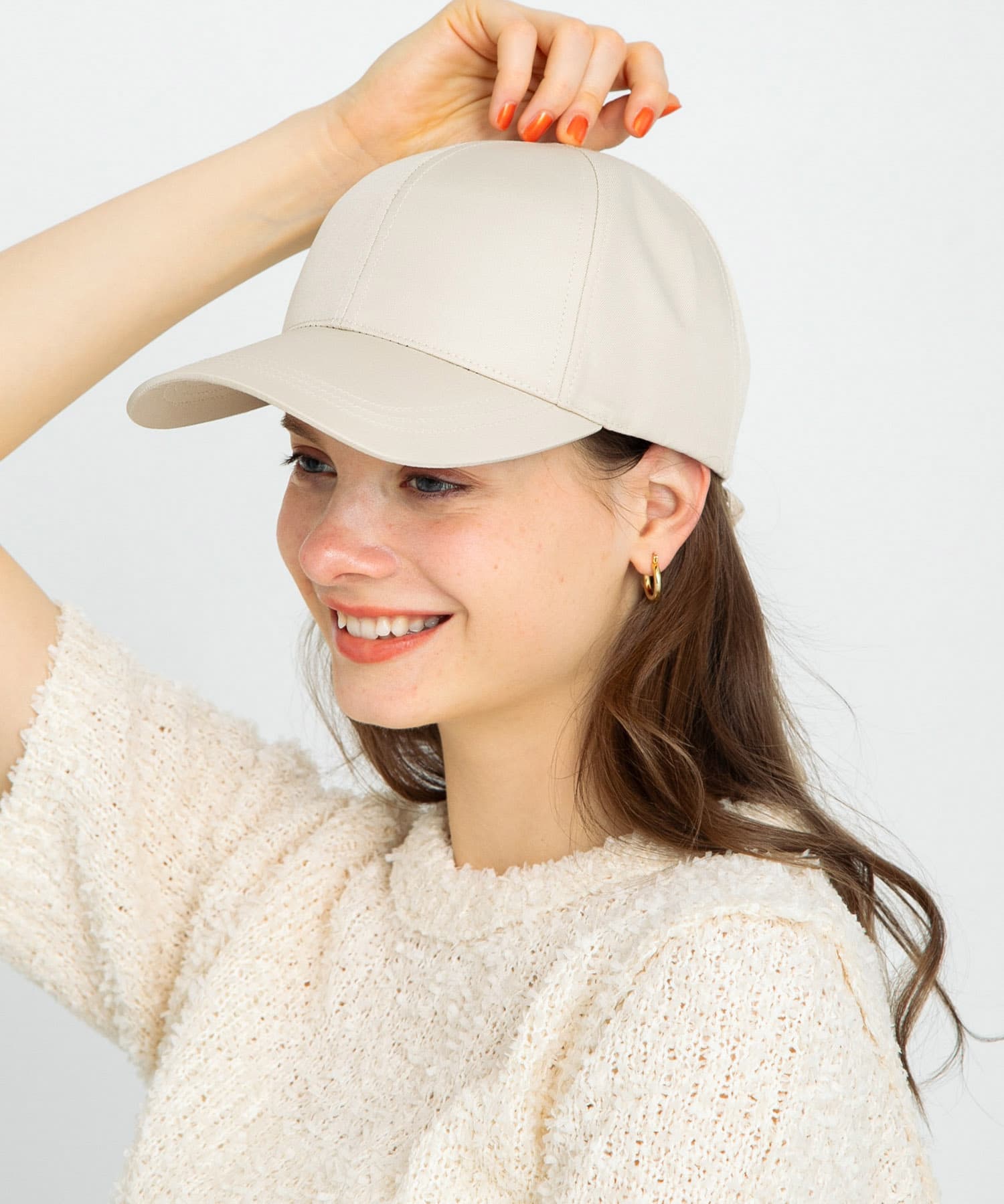 UVCUTバックリボンキャップ ライトベージュ one