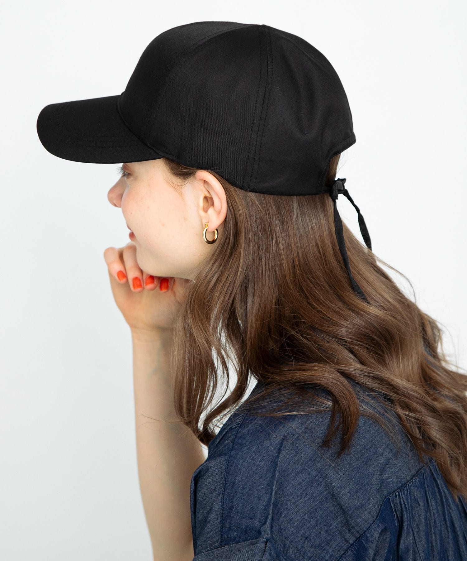 UVCUTバックリボンキャップ ブラック one
