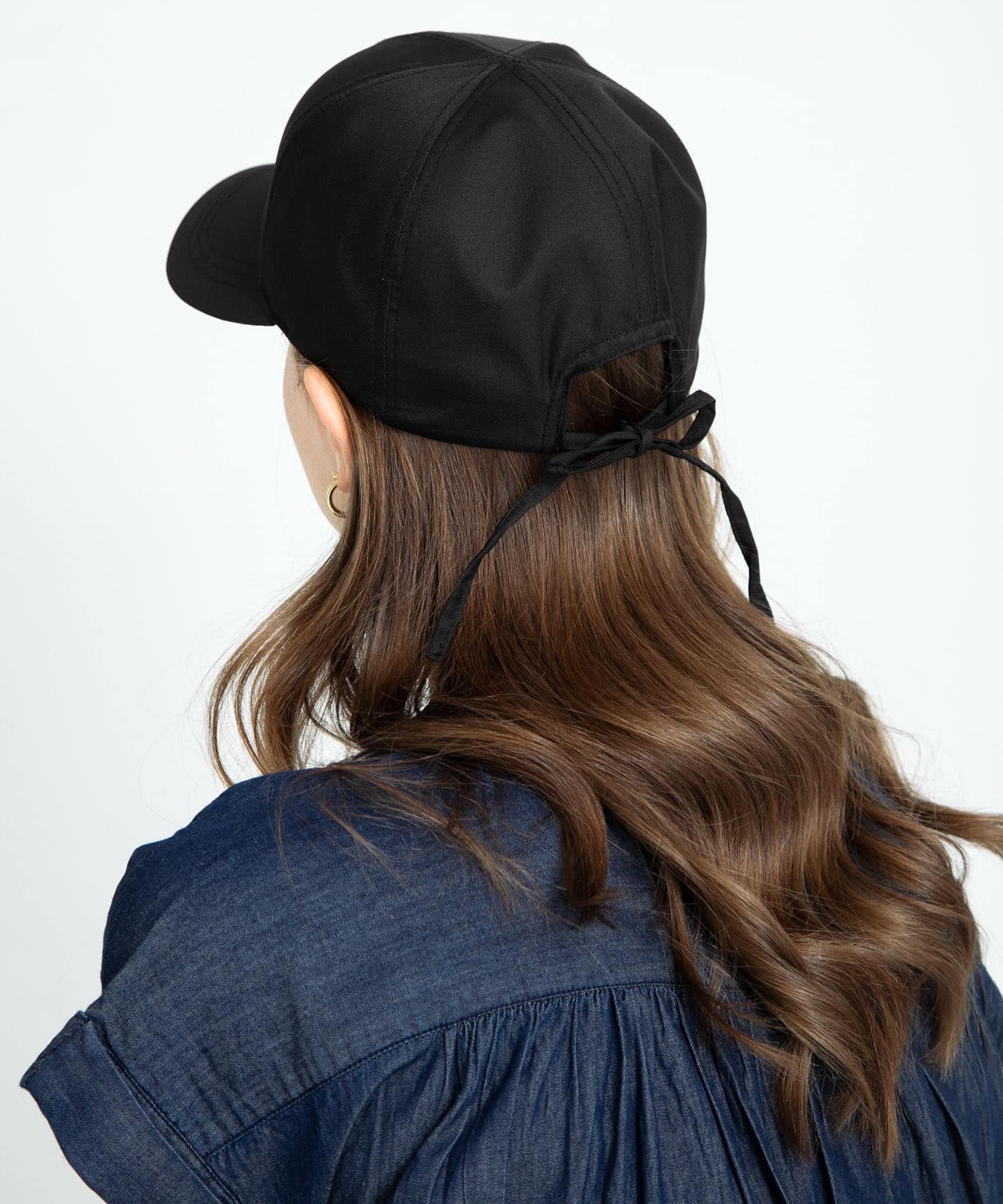 UVCUTバックリボンキャップ ブラック one