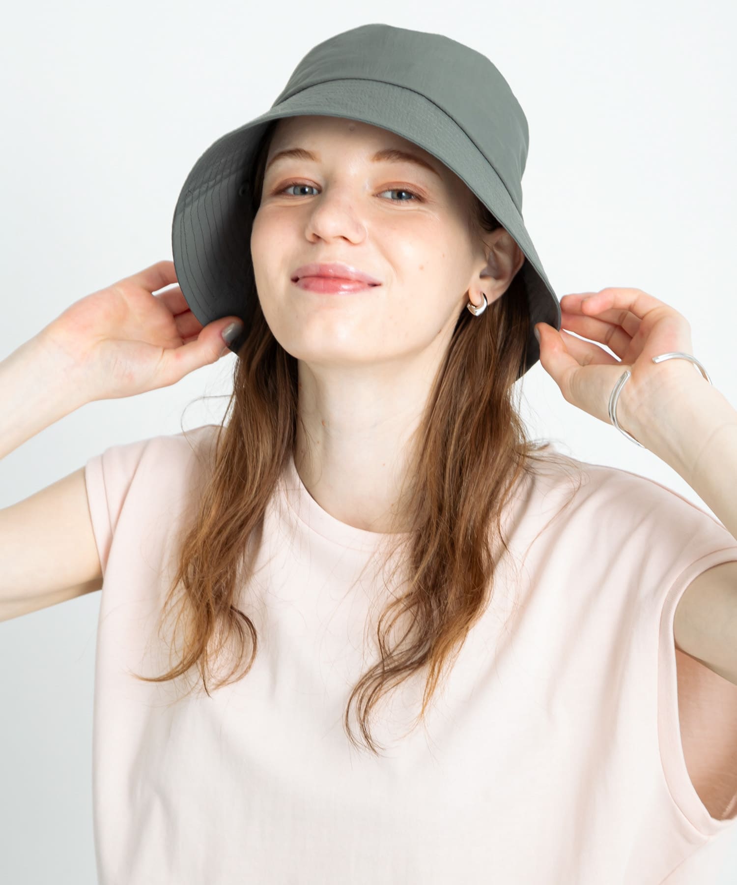 サンシェード付2WAYハット グレー one