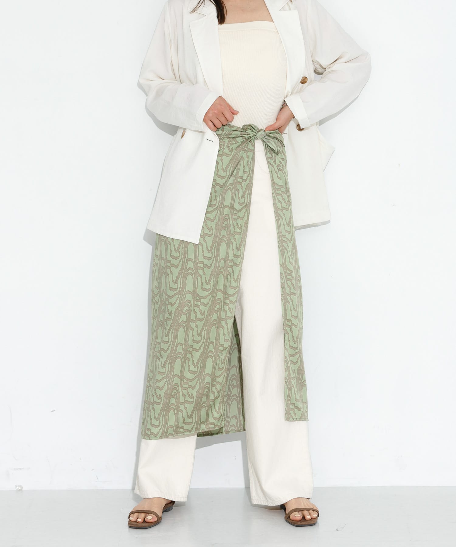 大判ニュアンスプリントスカーフ