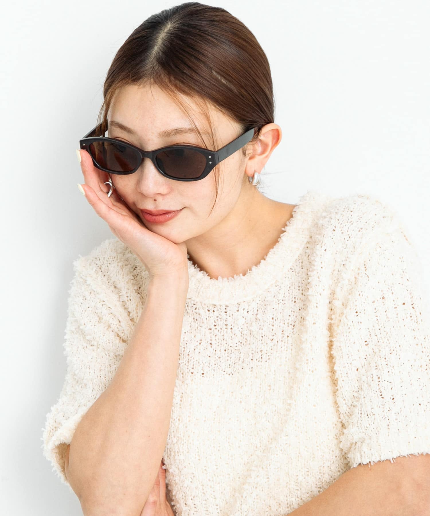 FEEL LIFE キャットアイサングラス ブラウン one