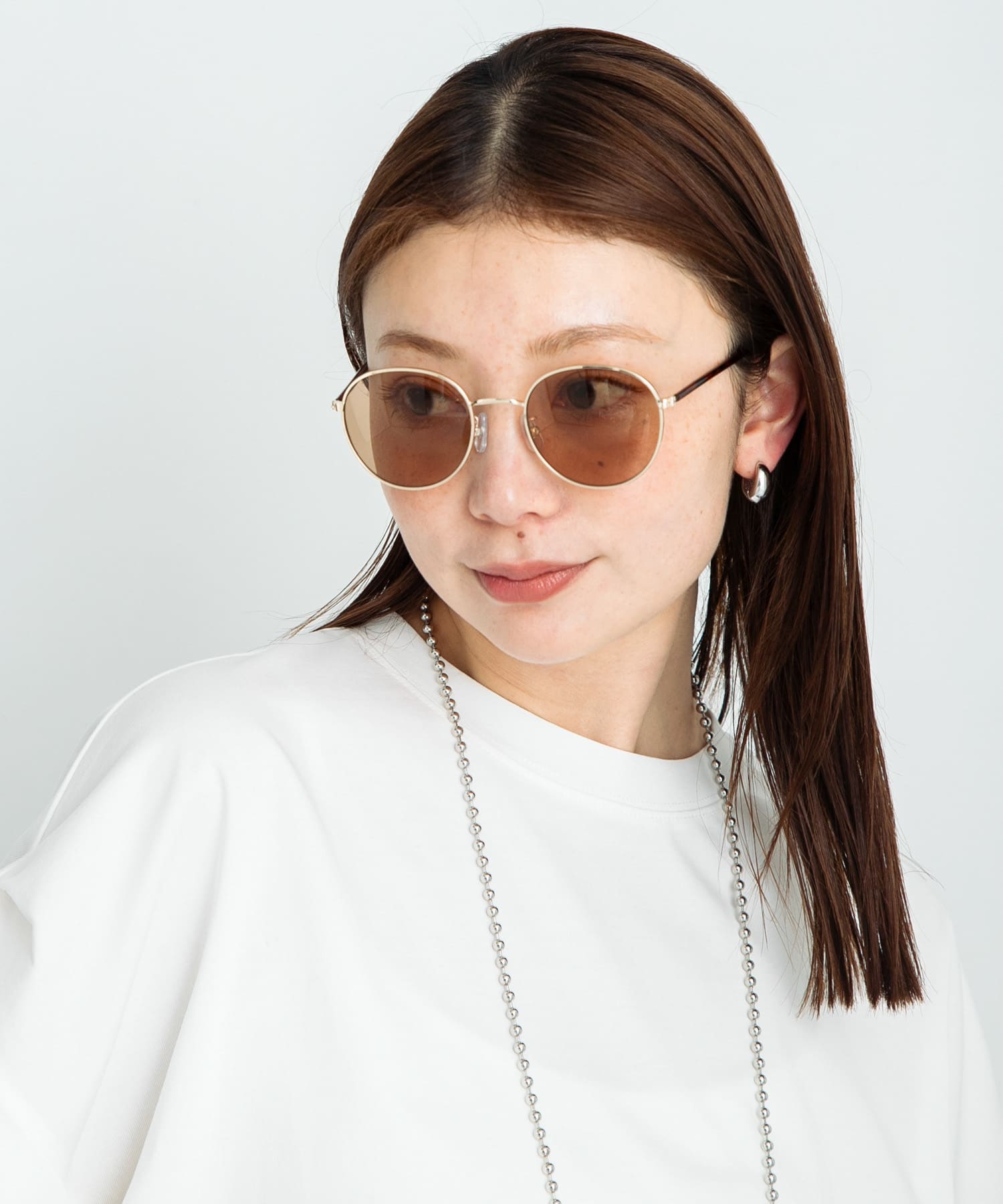 FEEL LIFE メタルフレームサングラス ブラウン one