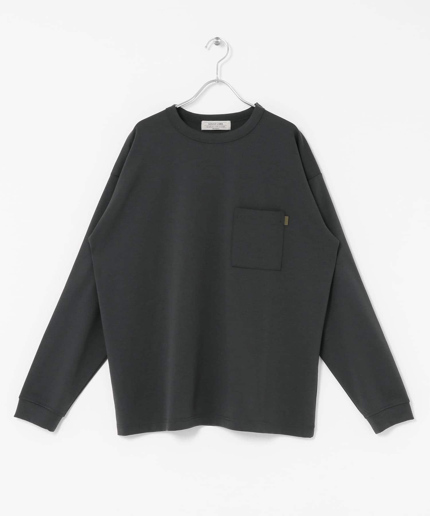 ポンチポケット付ロングスリーブTシャツ チャコール M