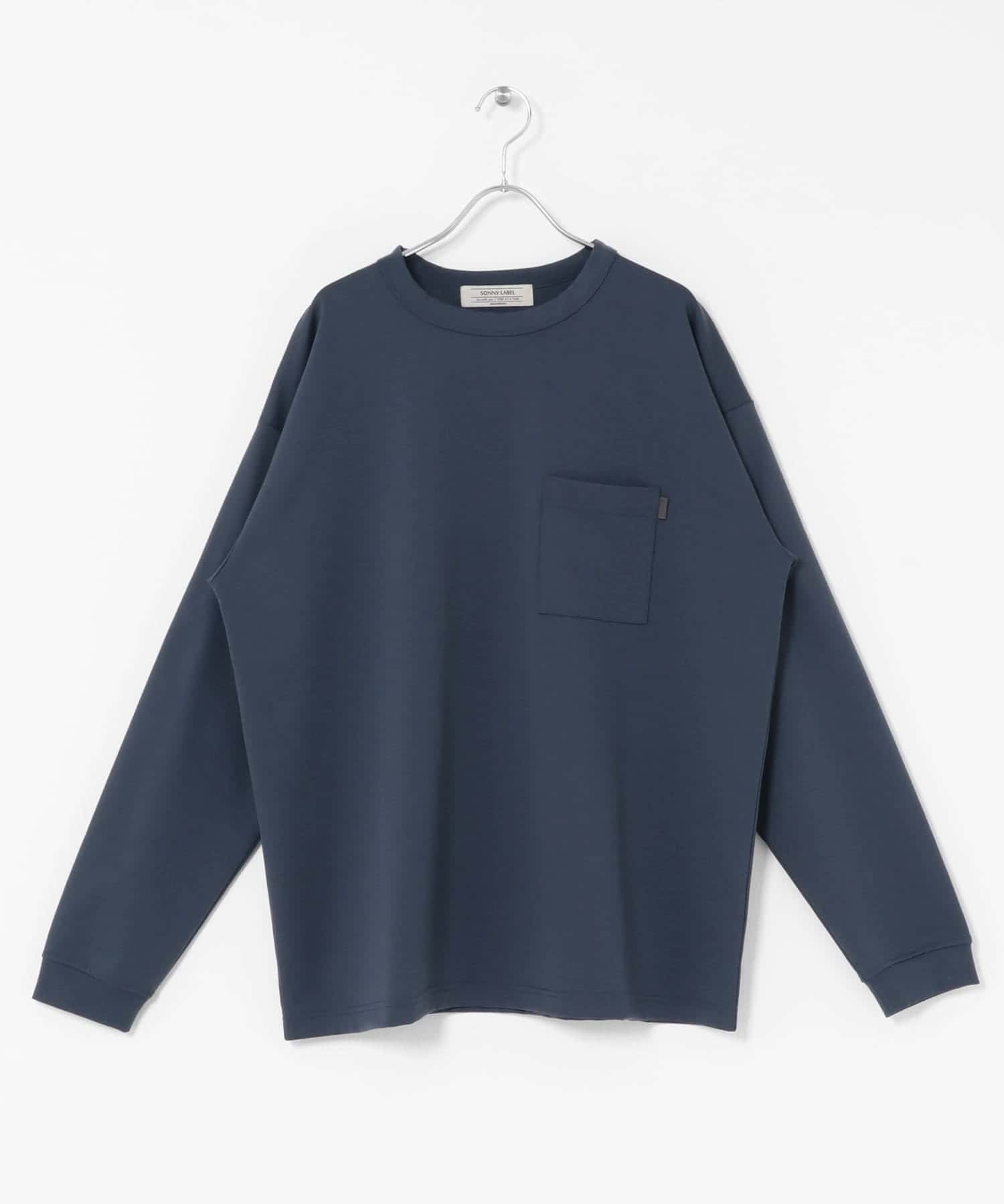 ポンチポケット付ロングスリーブTシャツ ブルーグレー M