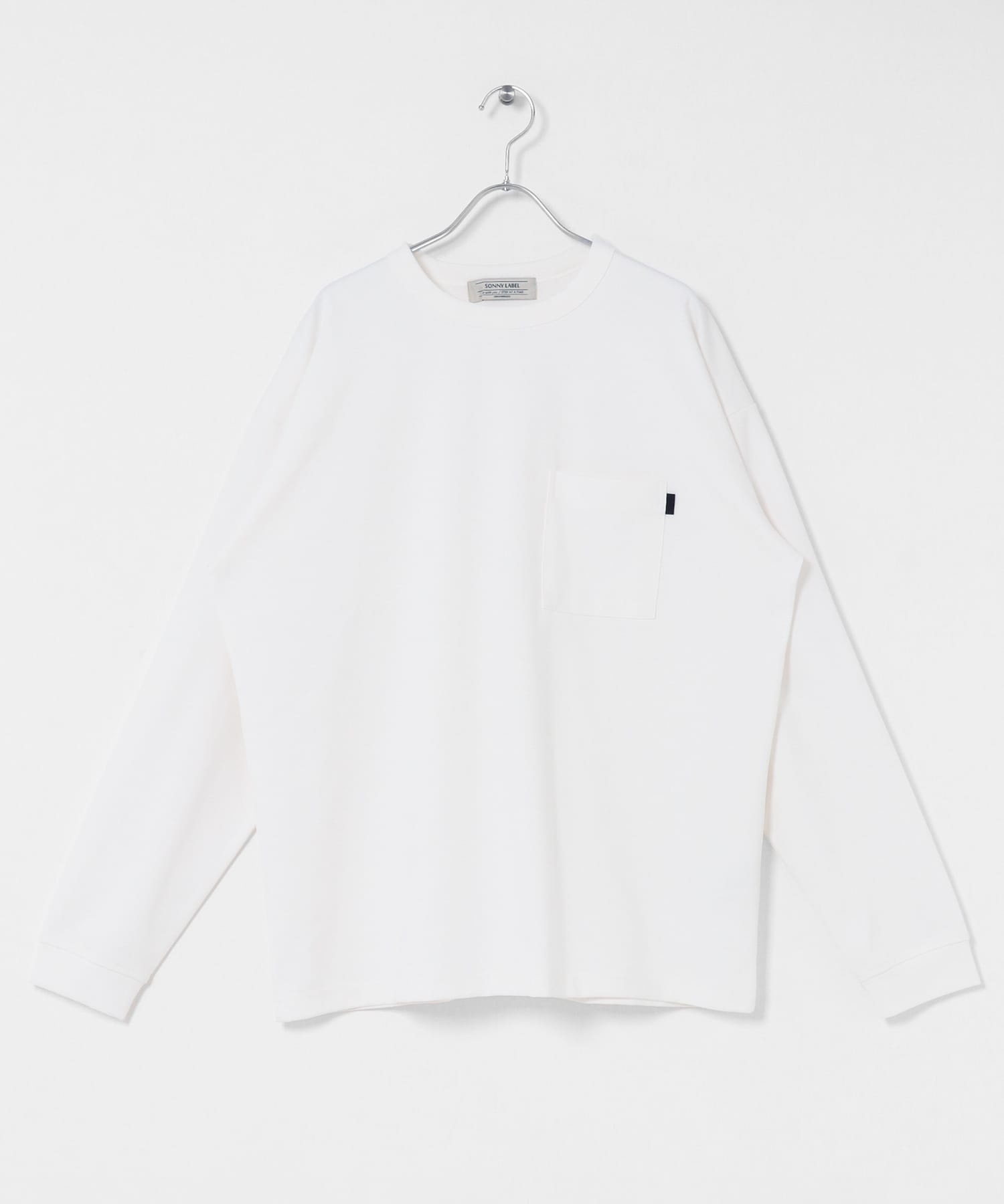 ポンチポケット付ロングスリーブTシャツ ホワイト M