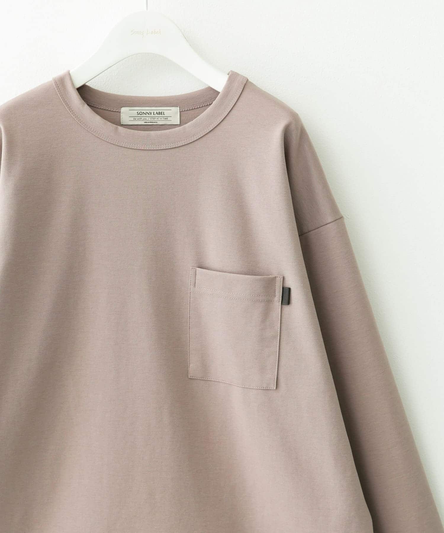 ポンチポケット付ロングスリーブTシャツ グレージュ L