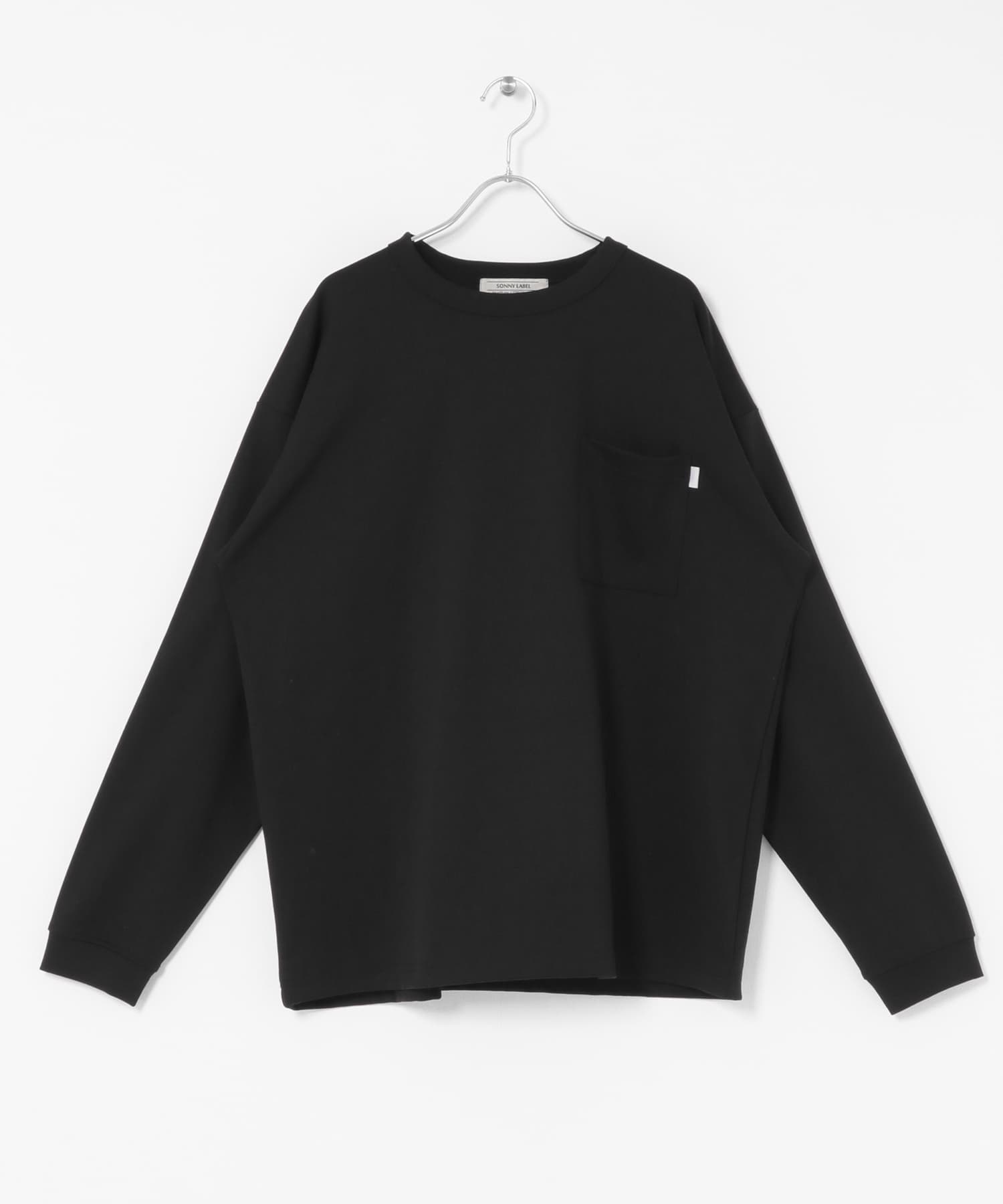 ポンチポケット付ロングスリーブTシャツ ブラック M