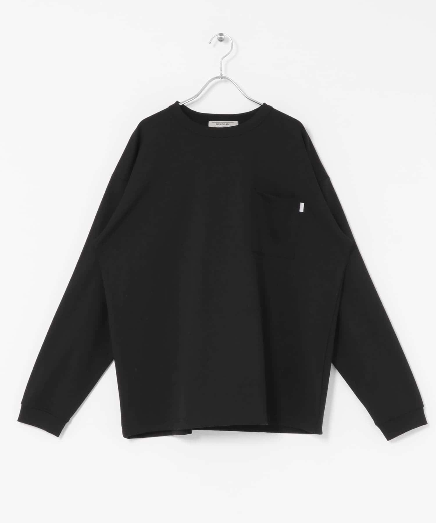 ポンチポケット付ロングスリーブTシャツ ブラック M