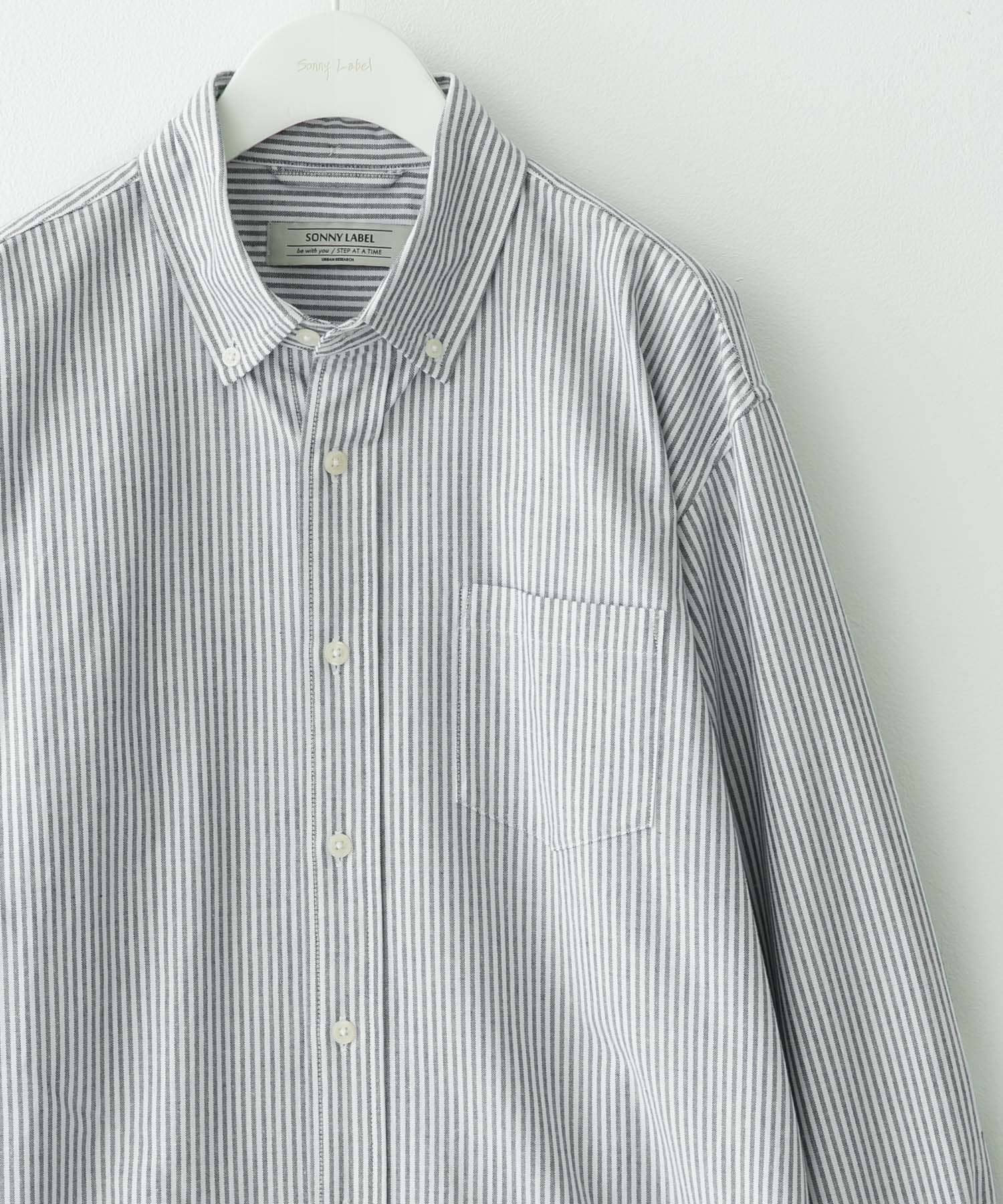 抗菌オックスボタンダウン長袖シャツ オフストライプ S