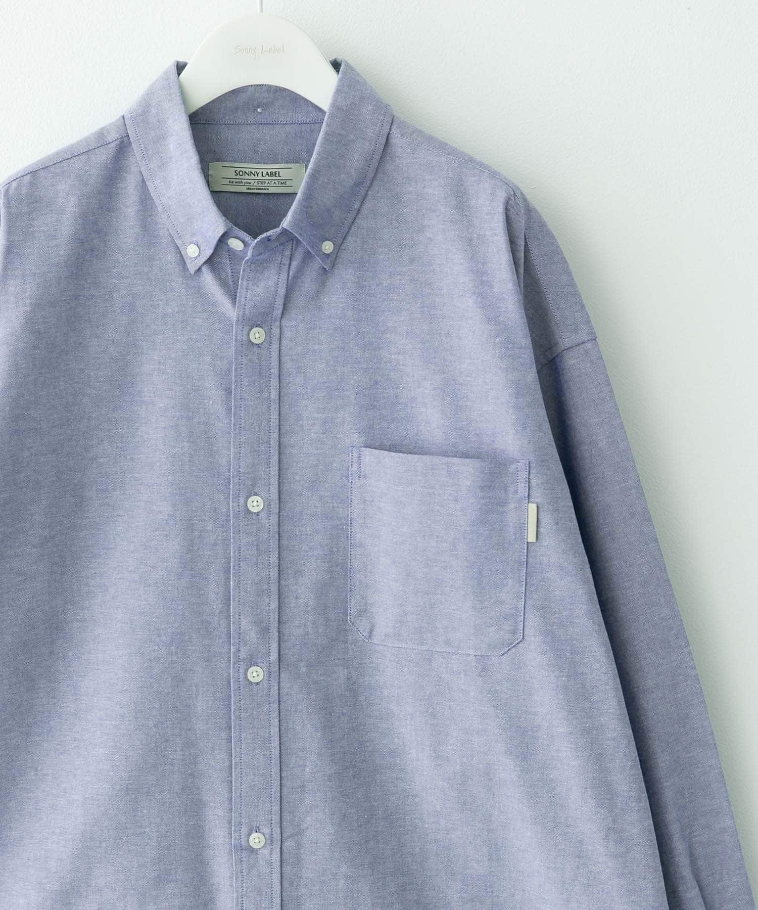 抗菌オックスボタンダウンオーバーシャツ サックス L