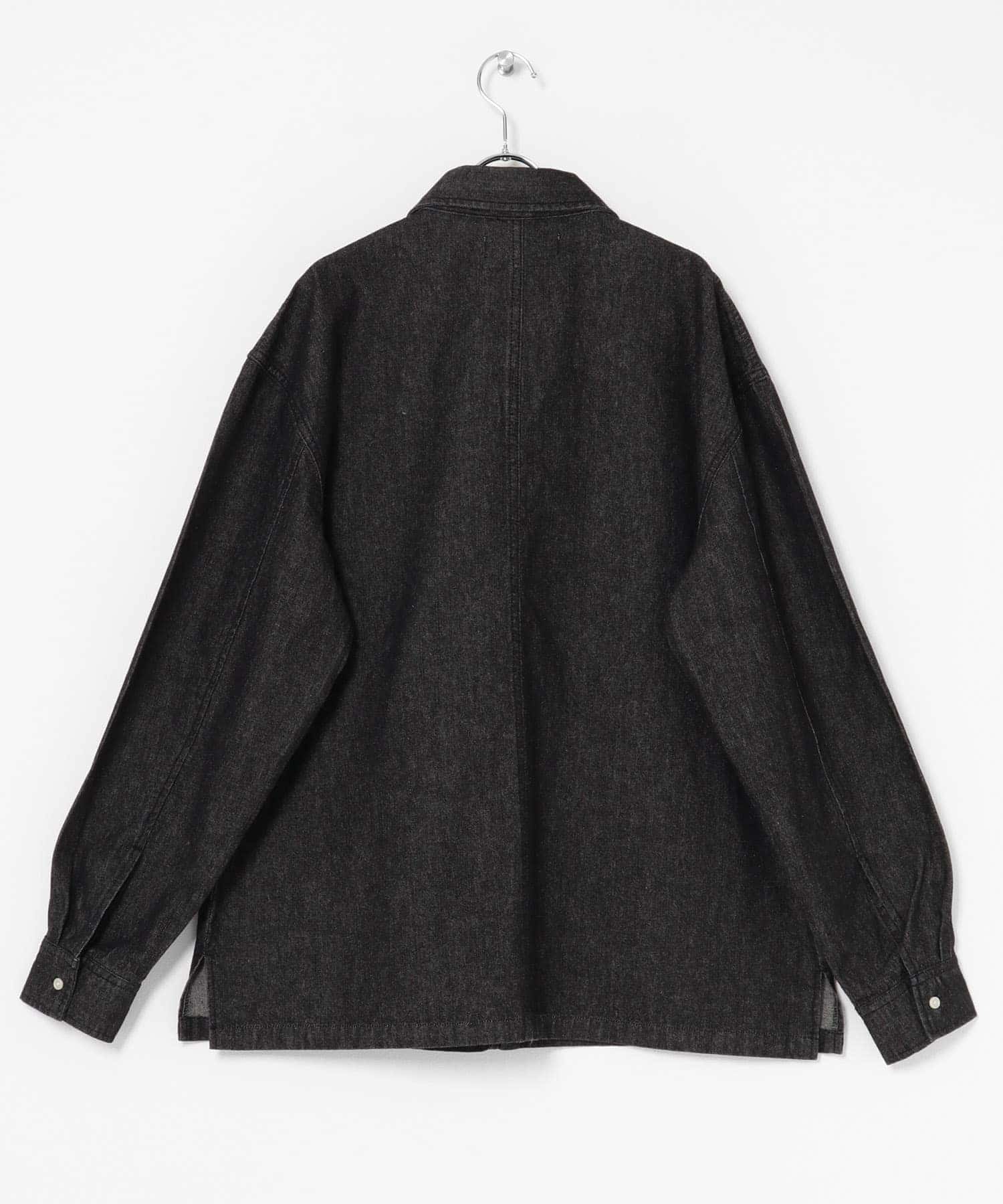 リラックスフィットデニムシャツ ブラック M