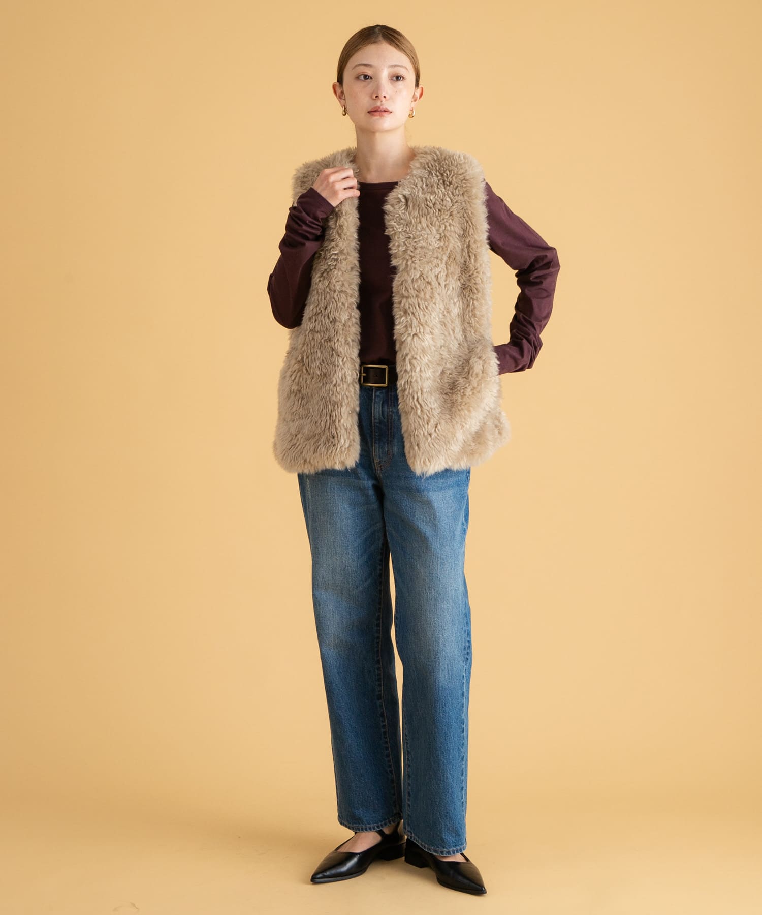 ベーシックシアーロングスリーブTシャツ(FREE ピンク): トップス