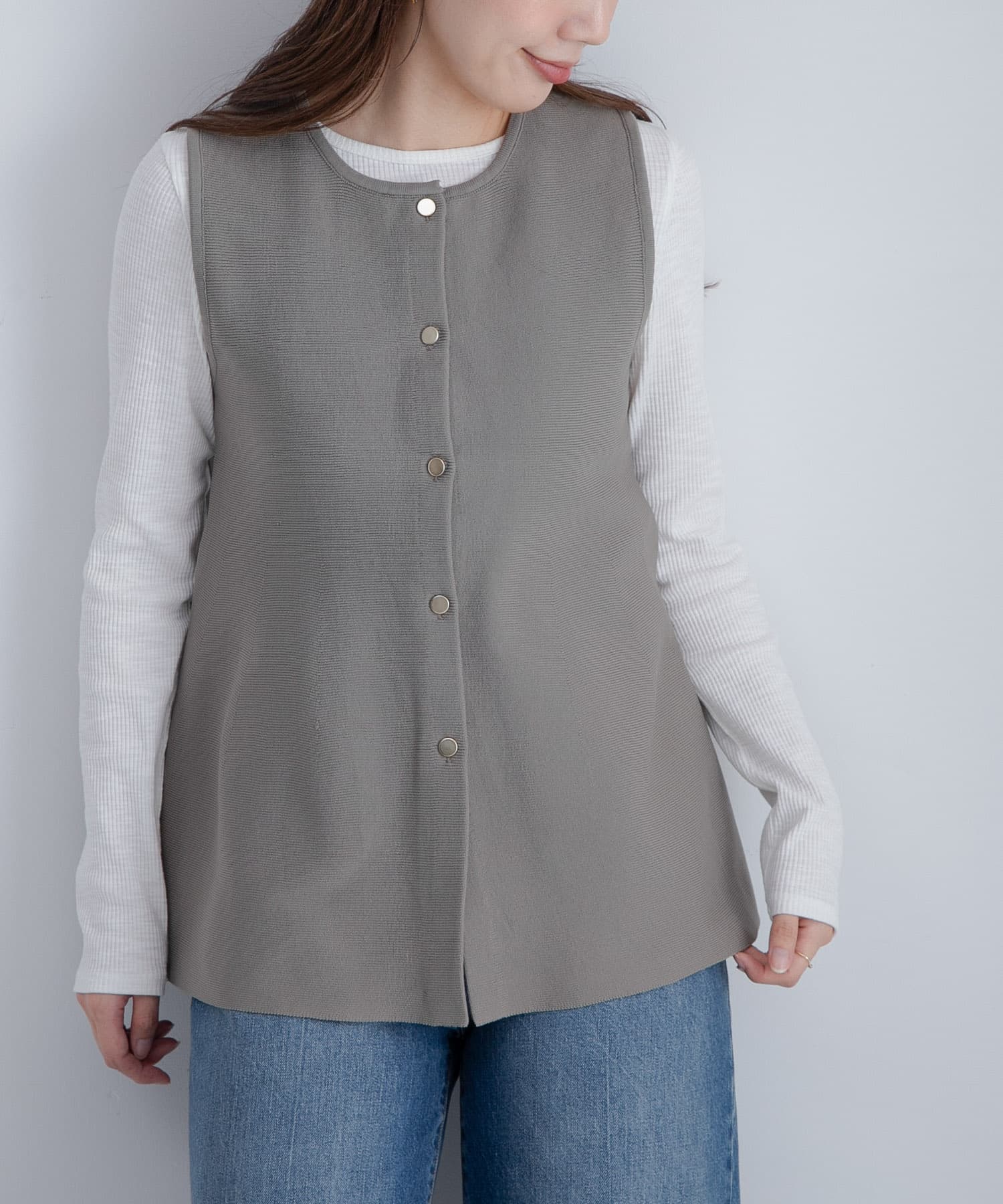 『WEB限定』2WAYペプラムニットベスト