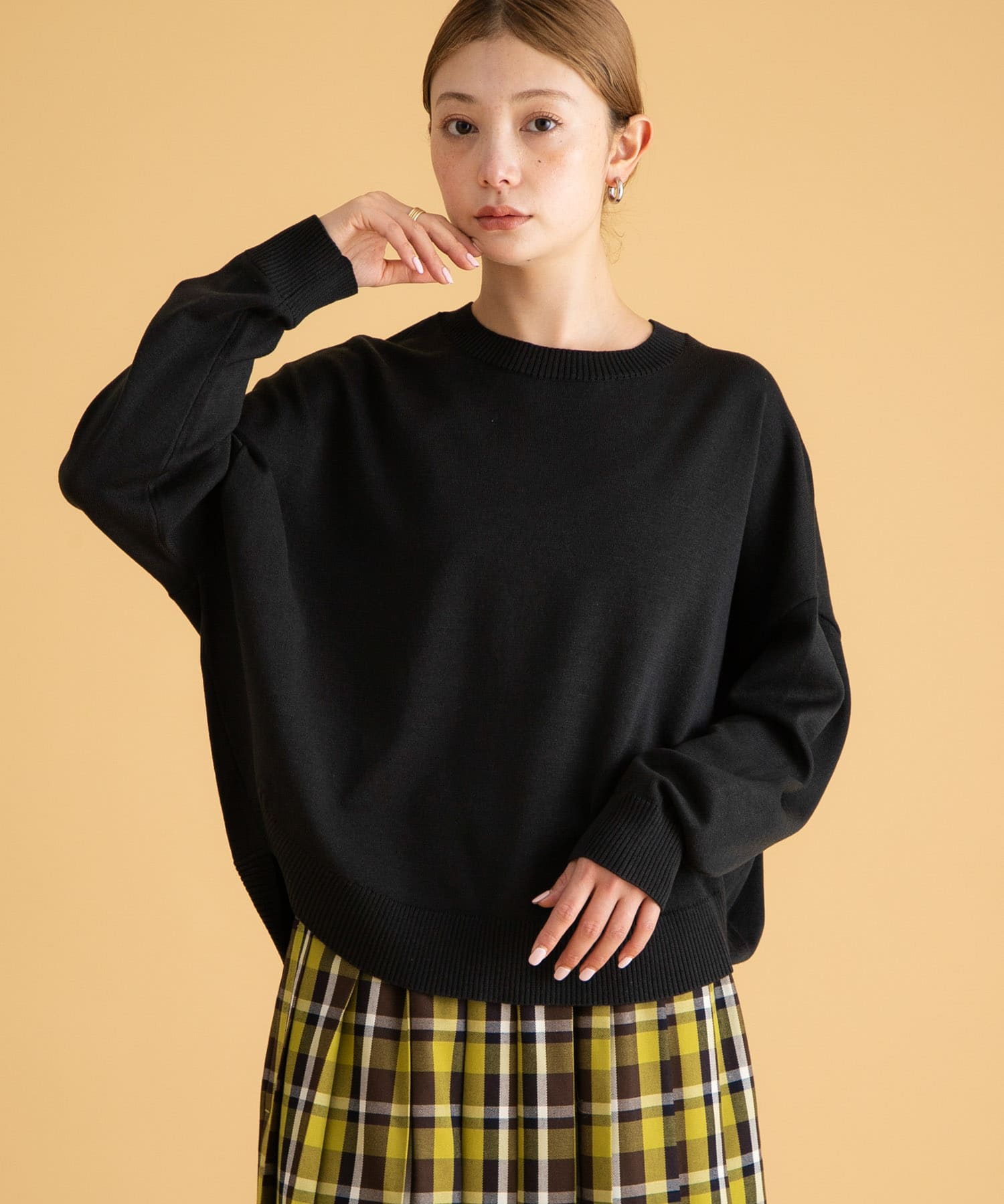 アンチピリングコクーンフォルムニット