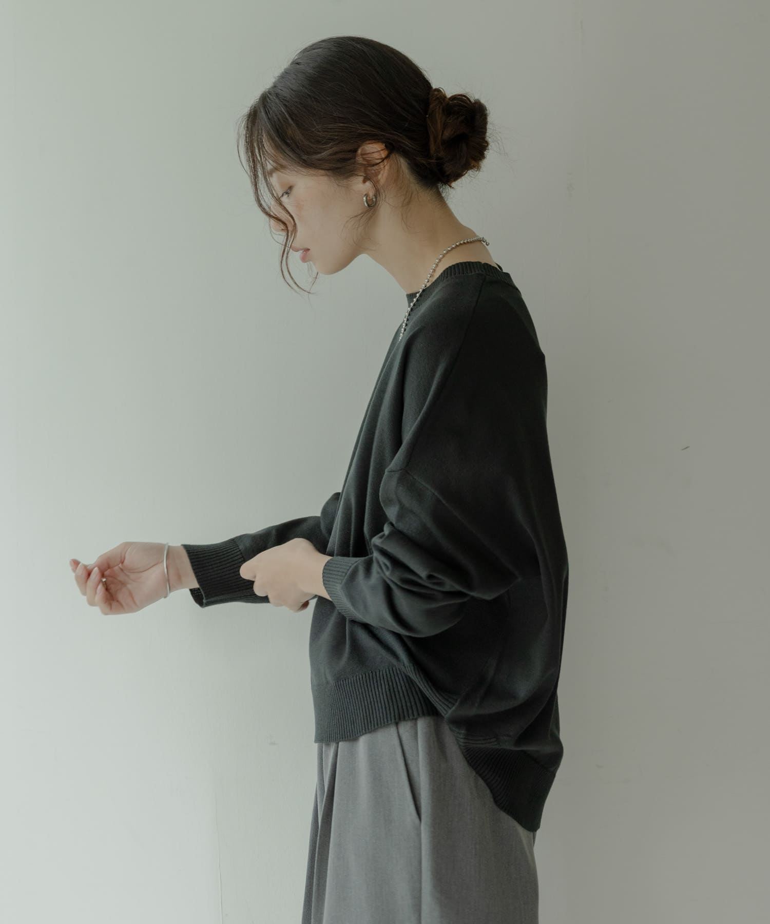 アンチピリングコクーンフォルムニット