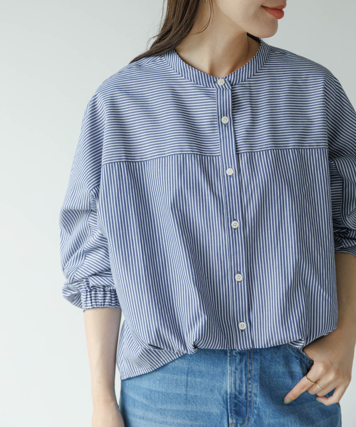 『WEB限定』フロントタックバンドカラーシャツ