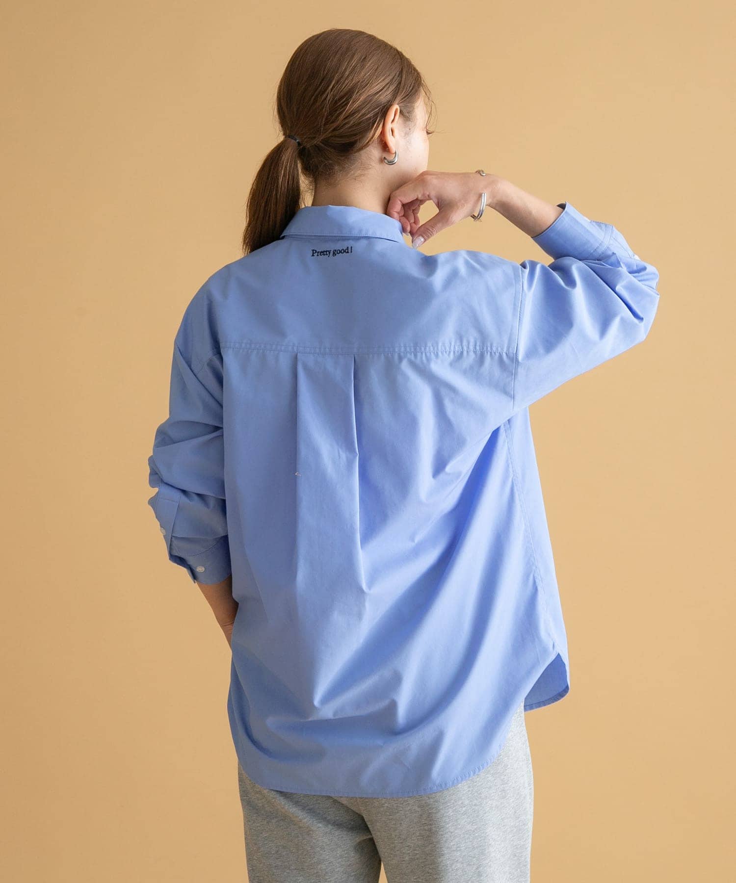 エンブロイダリーストライプアソートシャツ(FREE ブルー