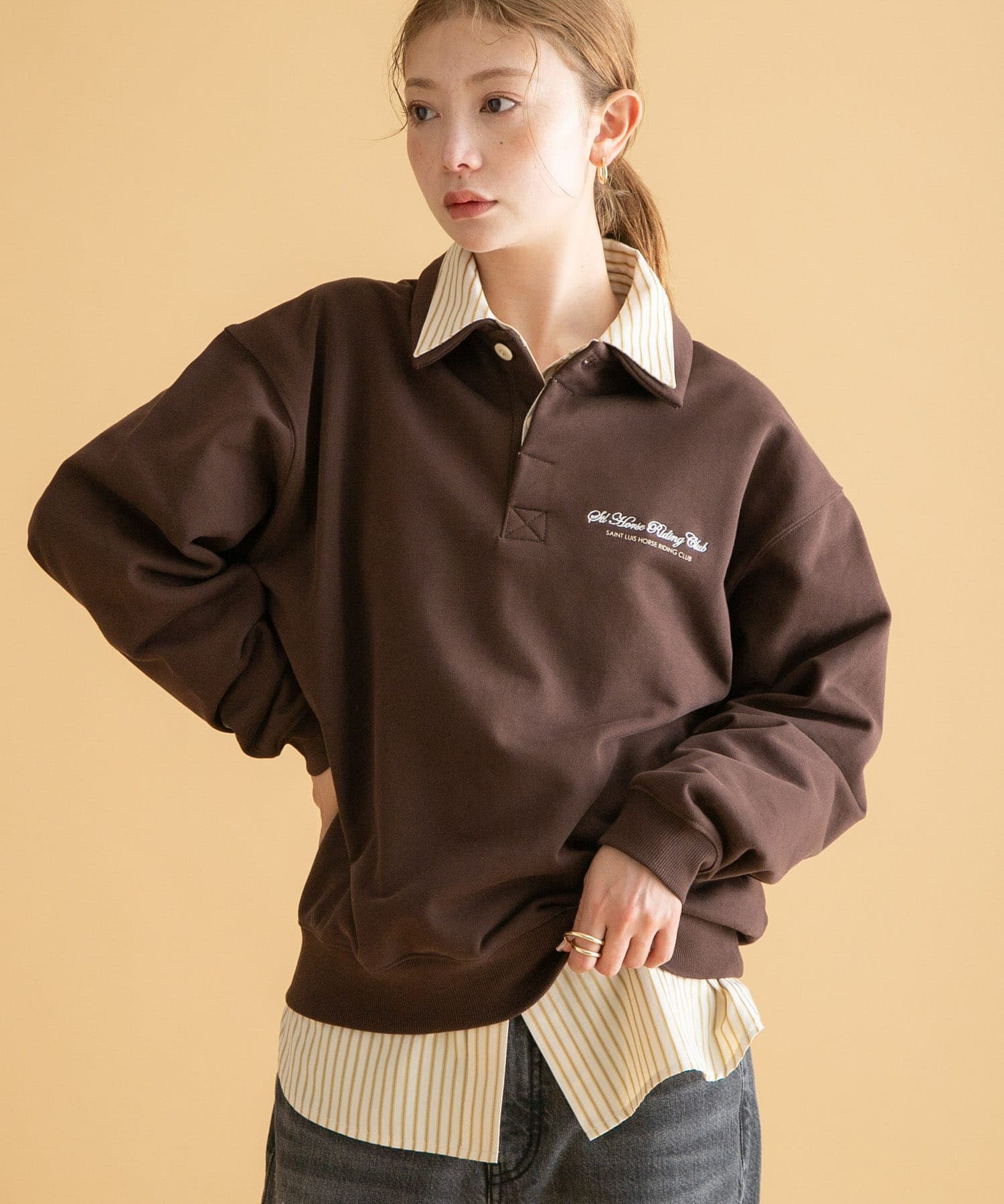 エンブロイダリーストライプアソートシャツ