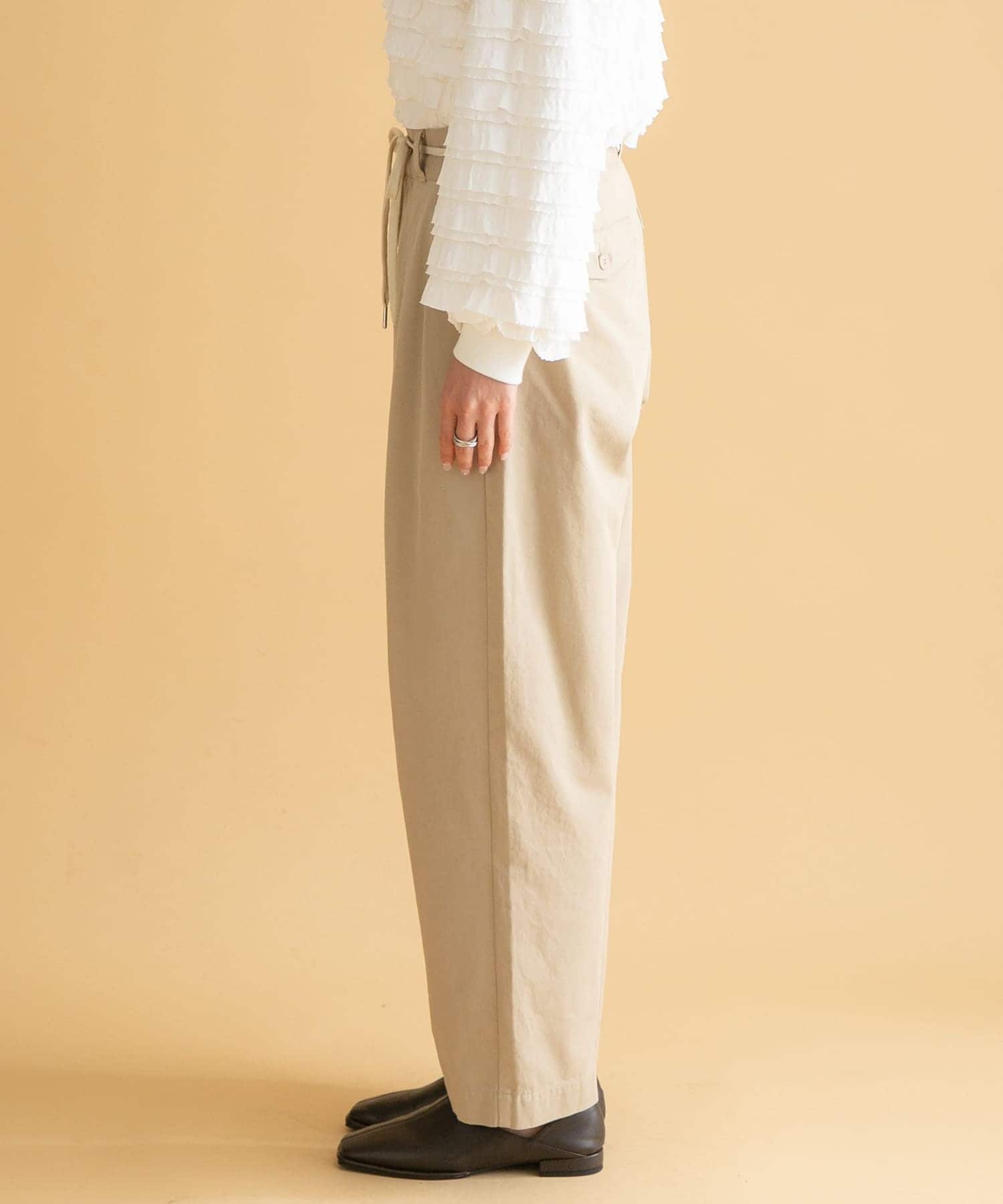 3/2WORKS ツータックチノパンツ BEIGE S