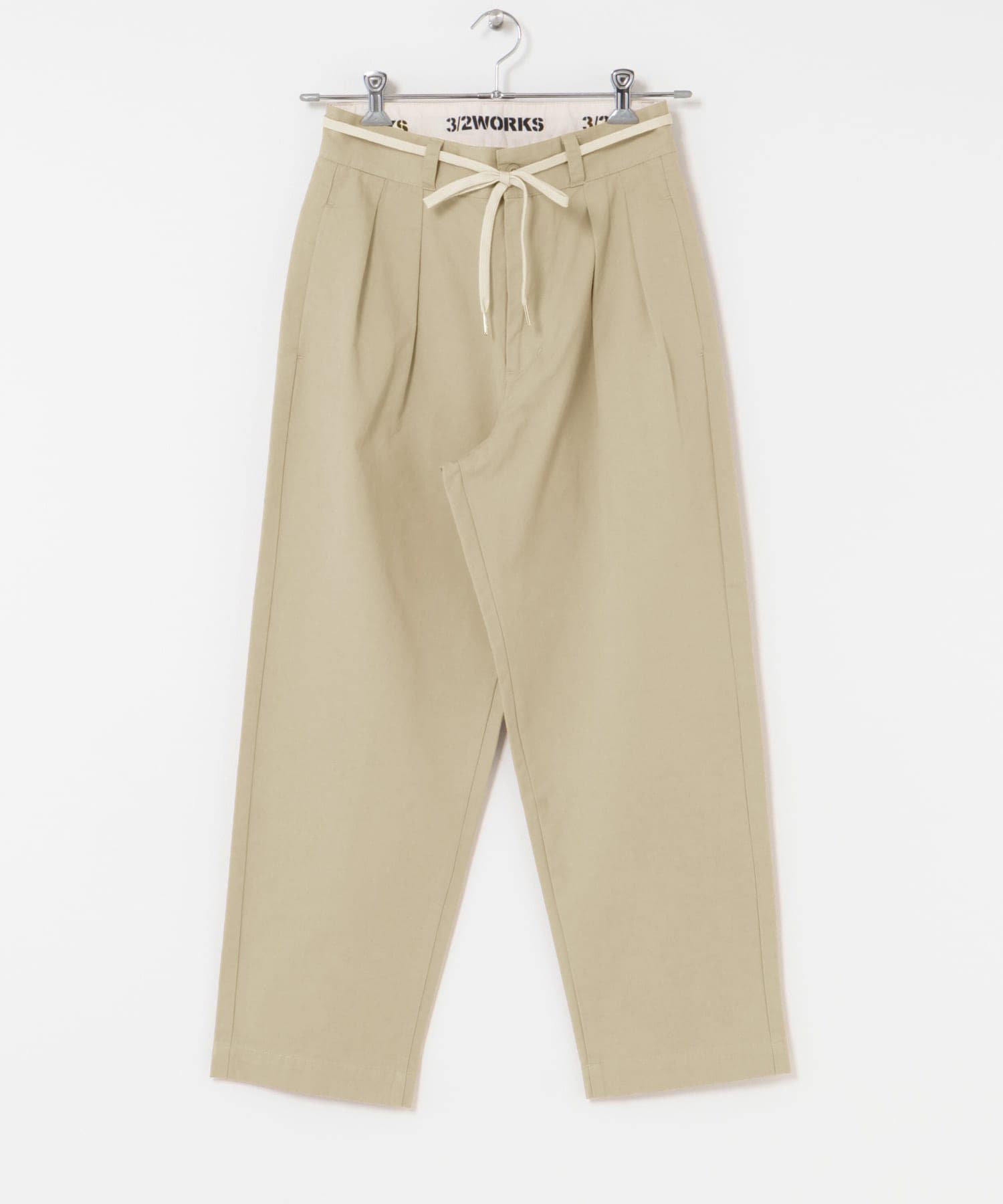 3/2WORKS ツータックチノパンツ BEIGE S