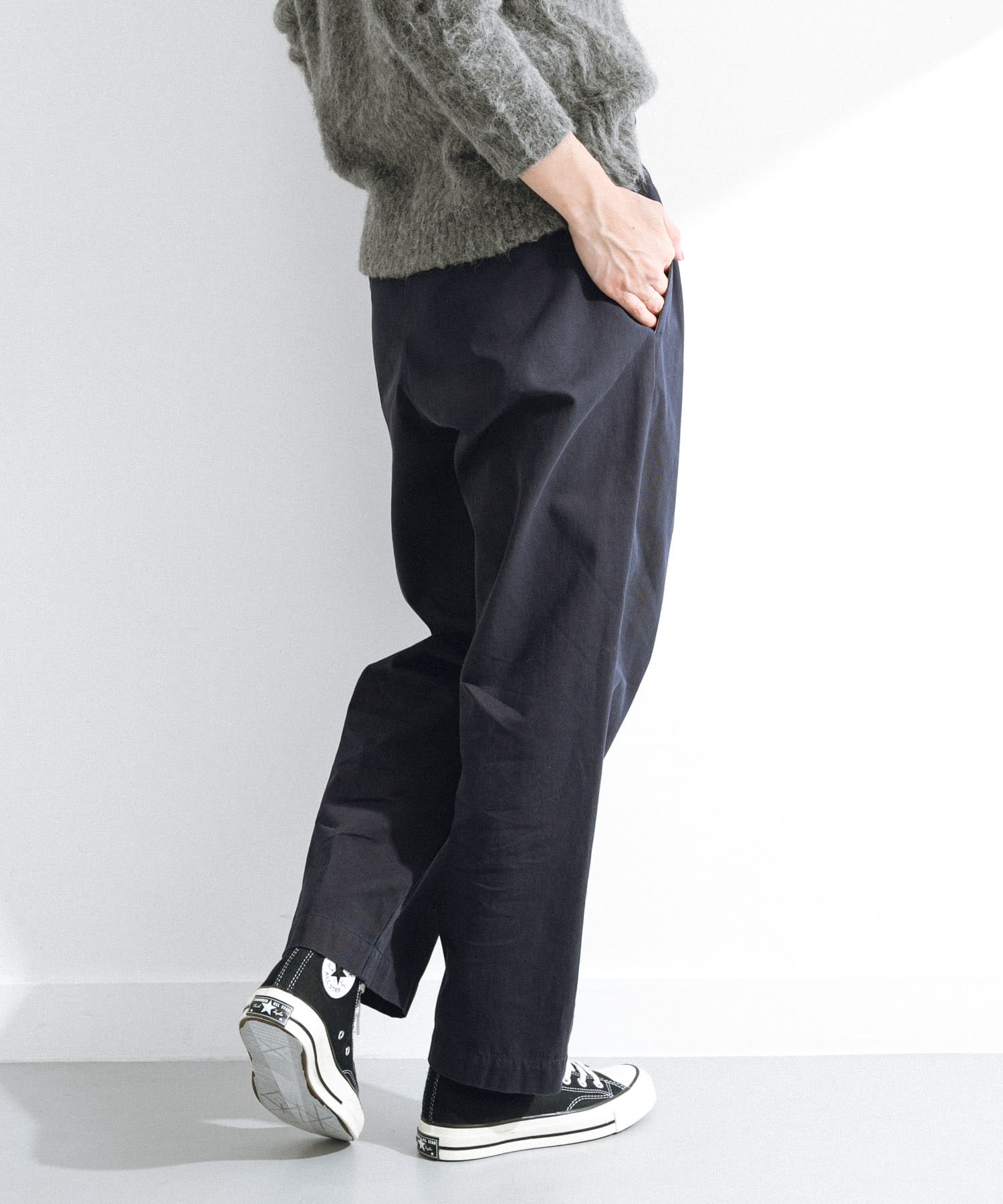 3/2WORKS ツータックチノパンツ NAVY L