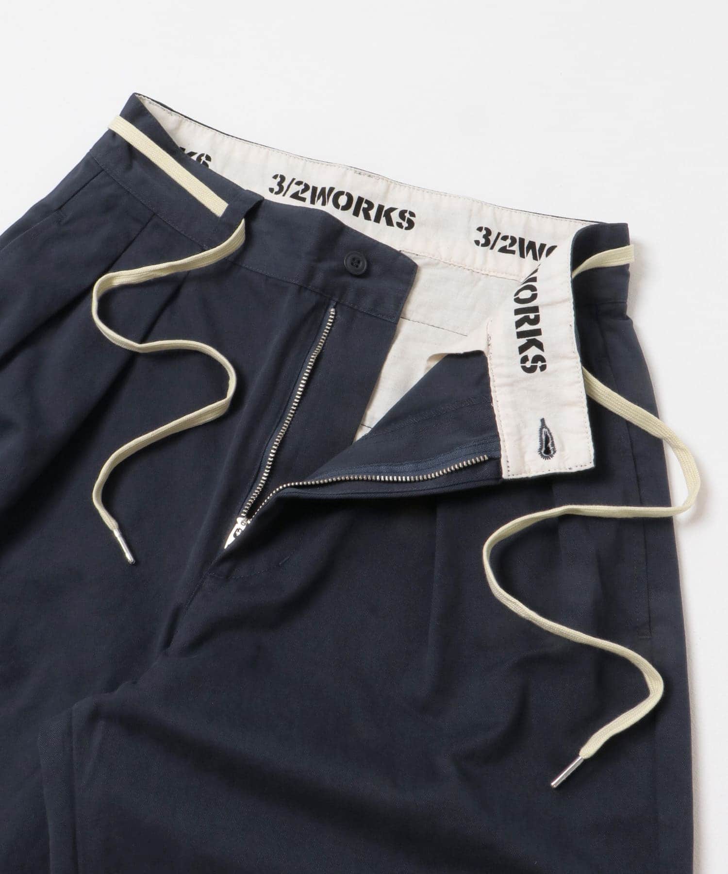 3/2WORKS ツータックチノパンツ NAVY S
