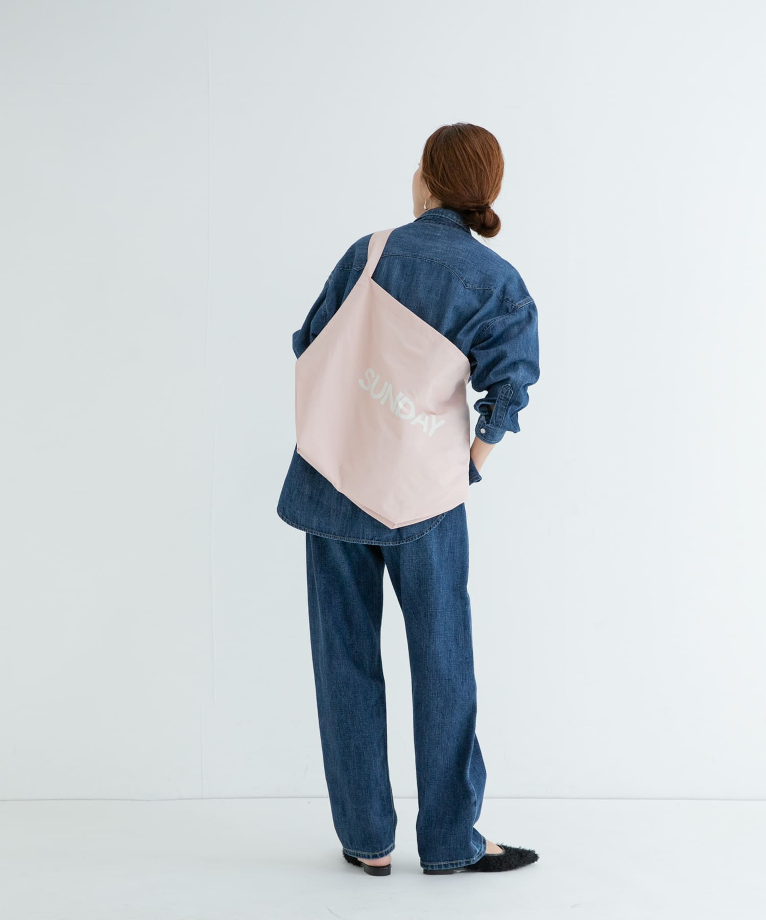 ロゴビッグショルダーバッグ ピンク one