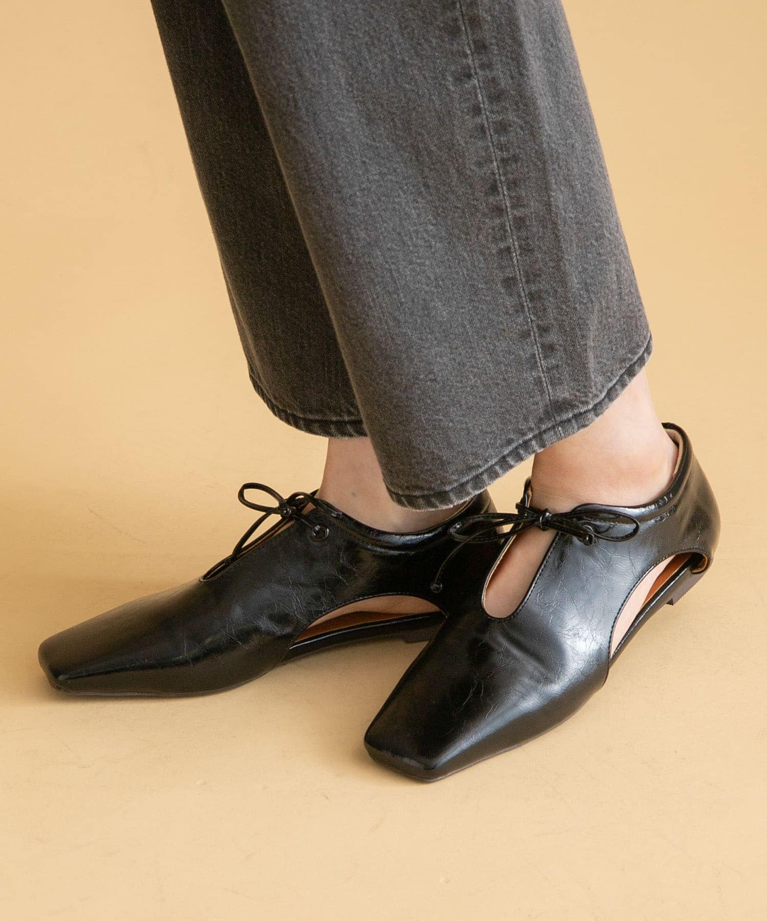 スクエアトゥスリットパンプス(S ブラック): シューズ｜URBAN RESEARCH