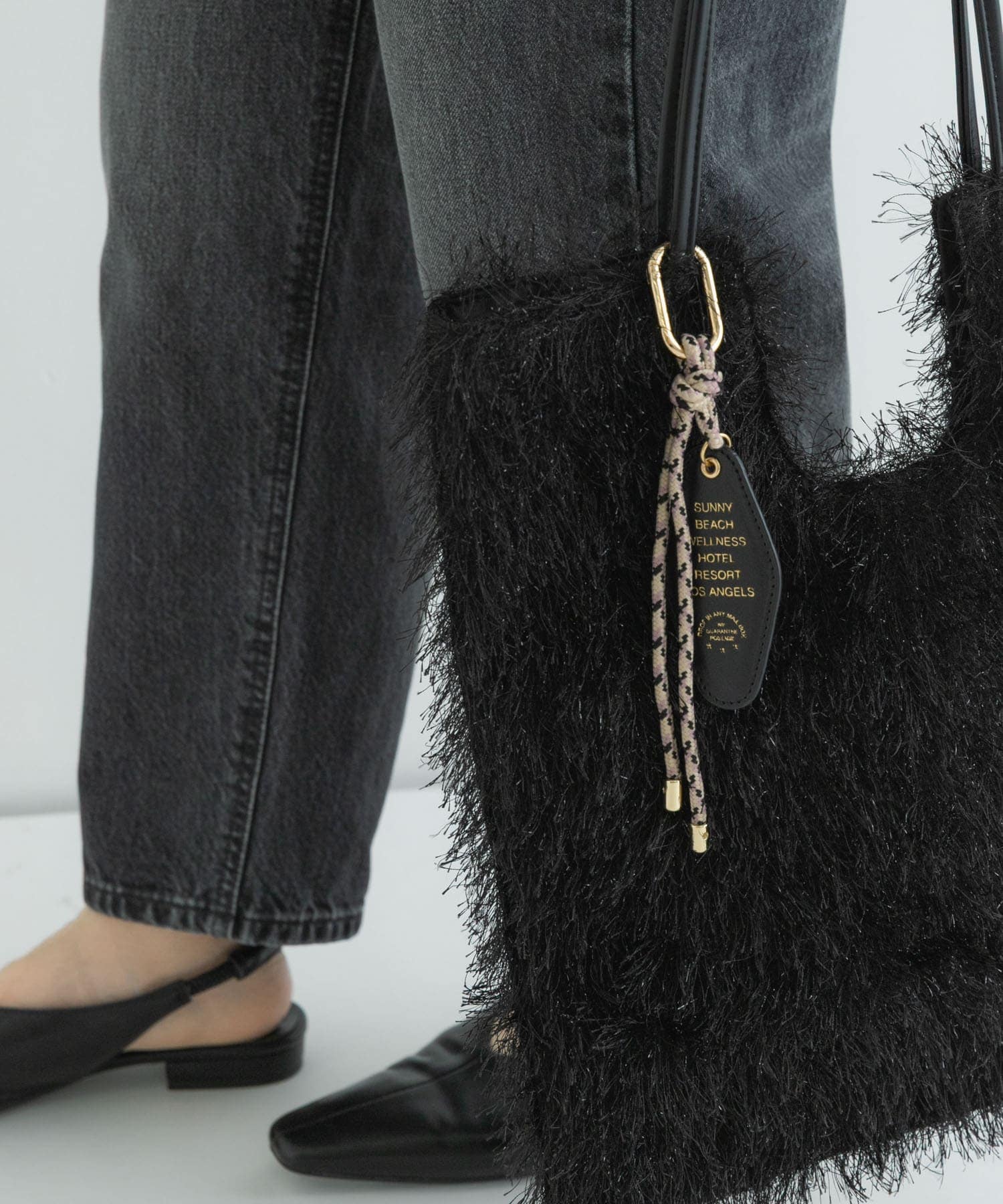 パラコードチャームキーホルダー ブラック one