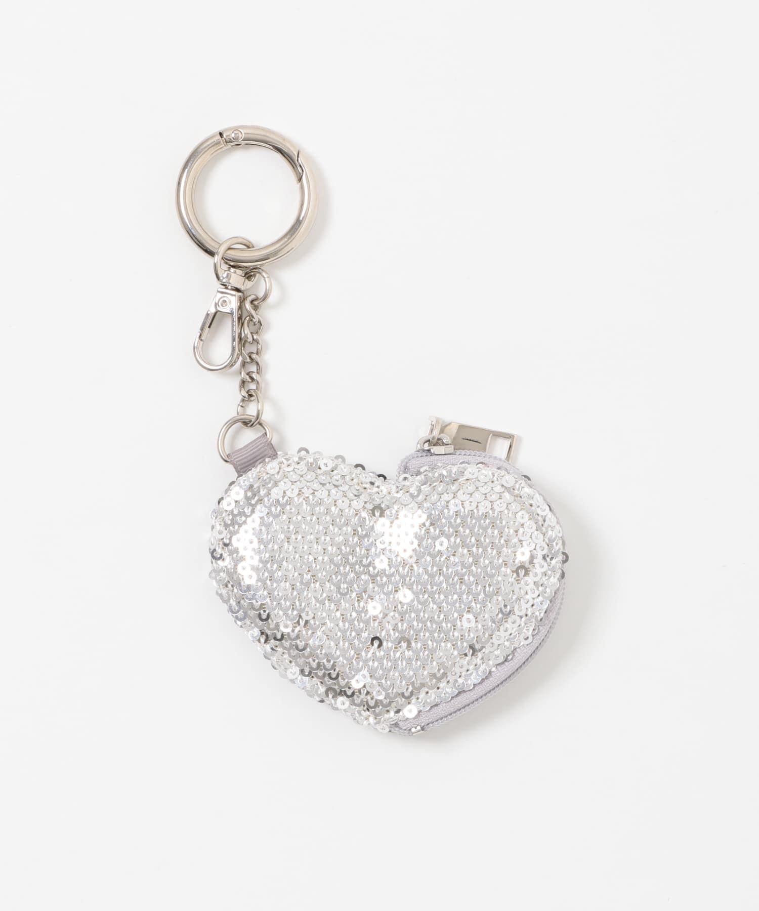 スパンコールハートコインケース シルバー one