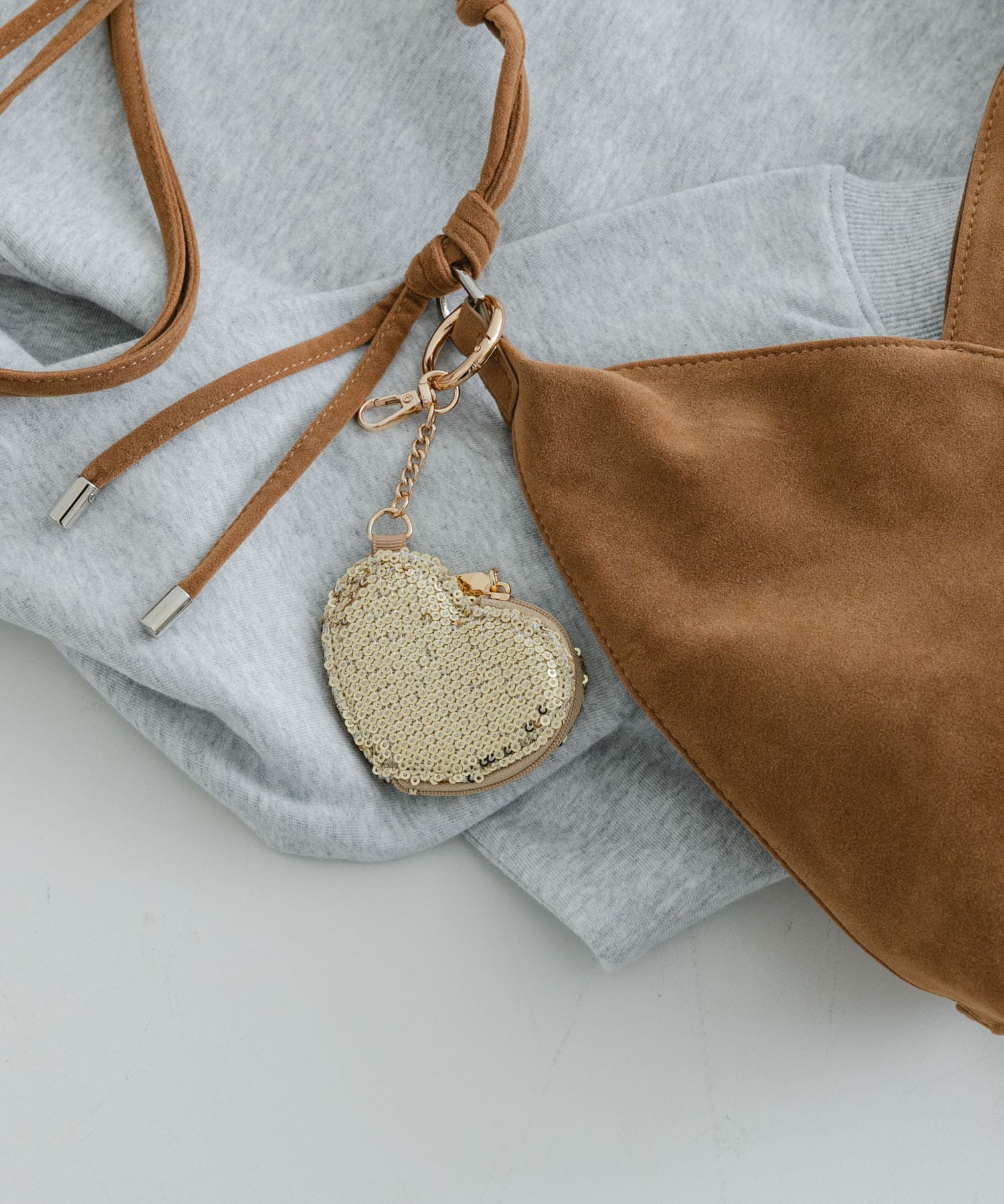 スパンコールハートコインケース